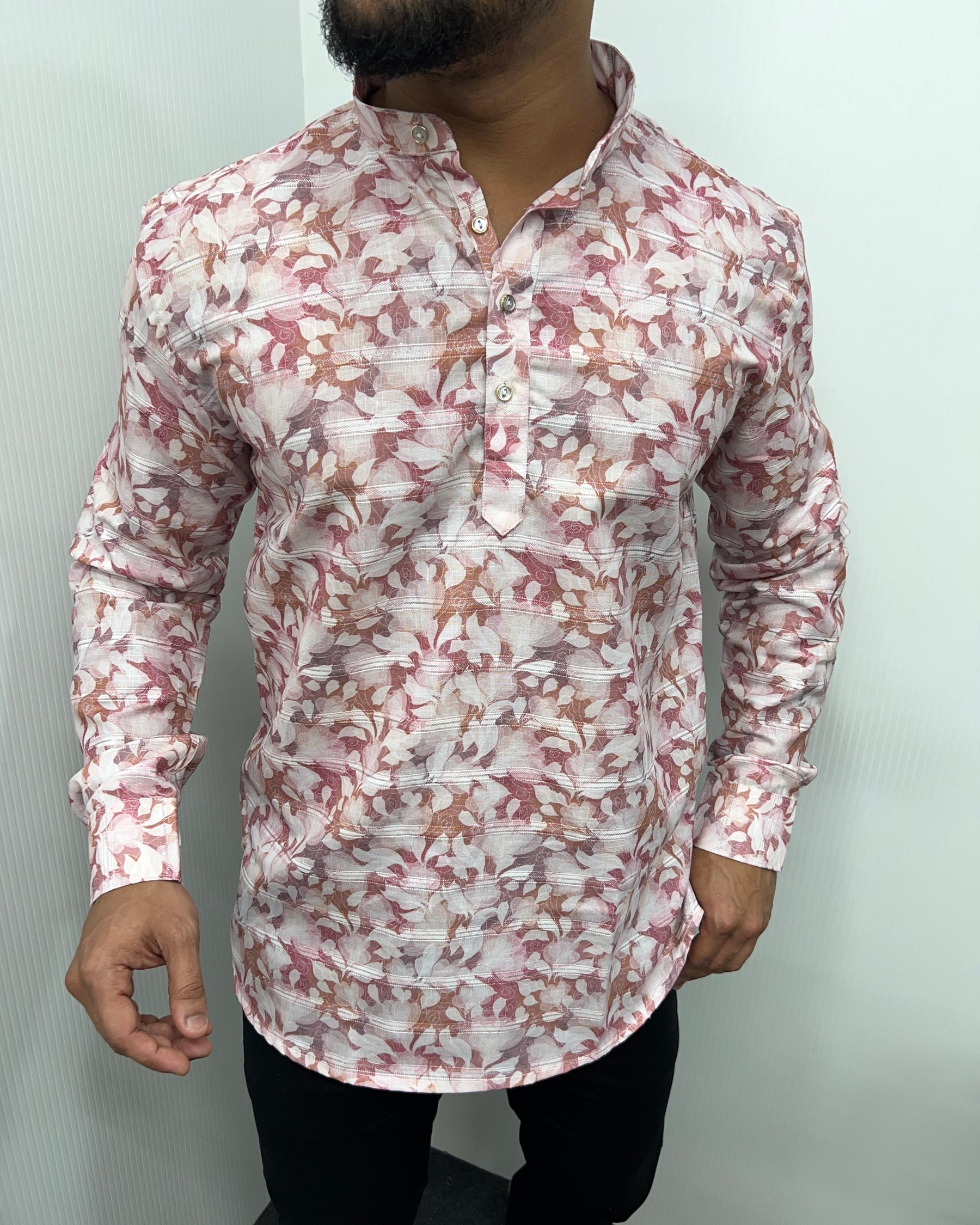 Jari Fabric Printed Premium Short Kurta