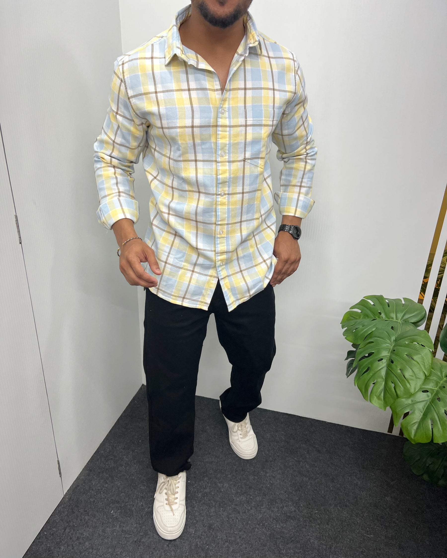 Cotton Dobby Casual Checks Shirt