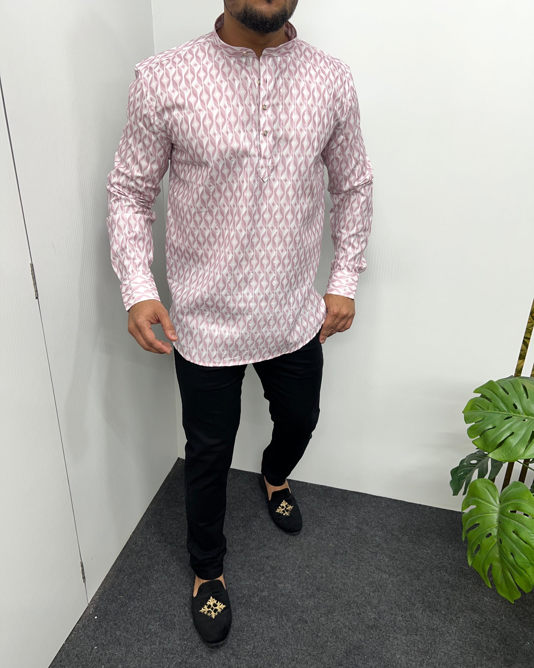Jari Fabric Printed Premium Short Kurta