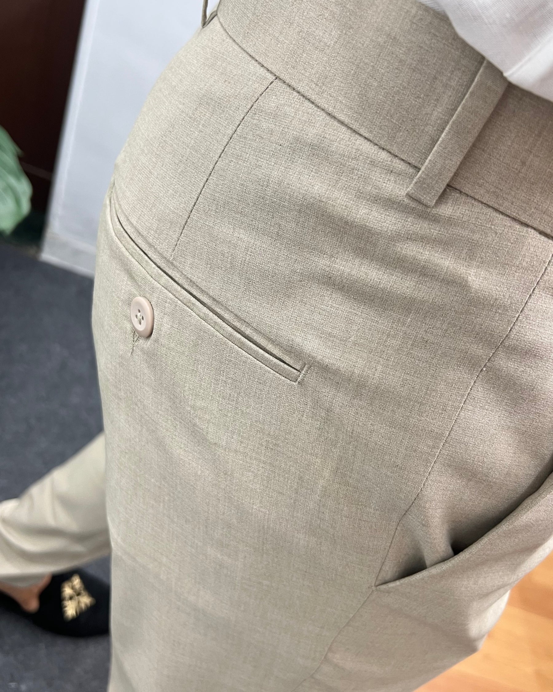 Pastel Beige Flexiwaist Business Class Formal Pant