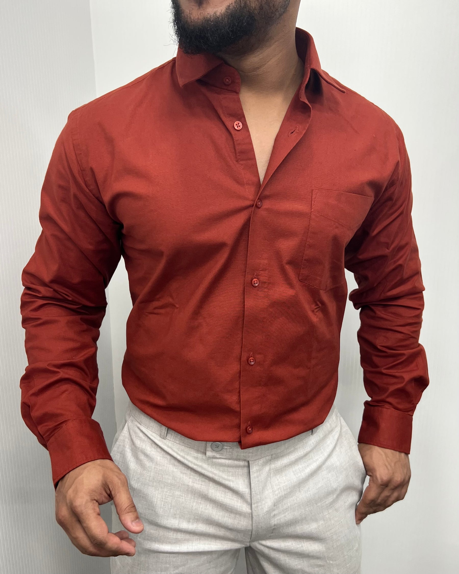 Carrot Business Class Oxford Lycra Formal Shirt