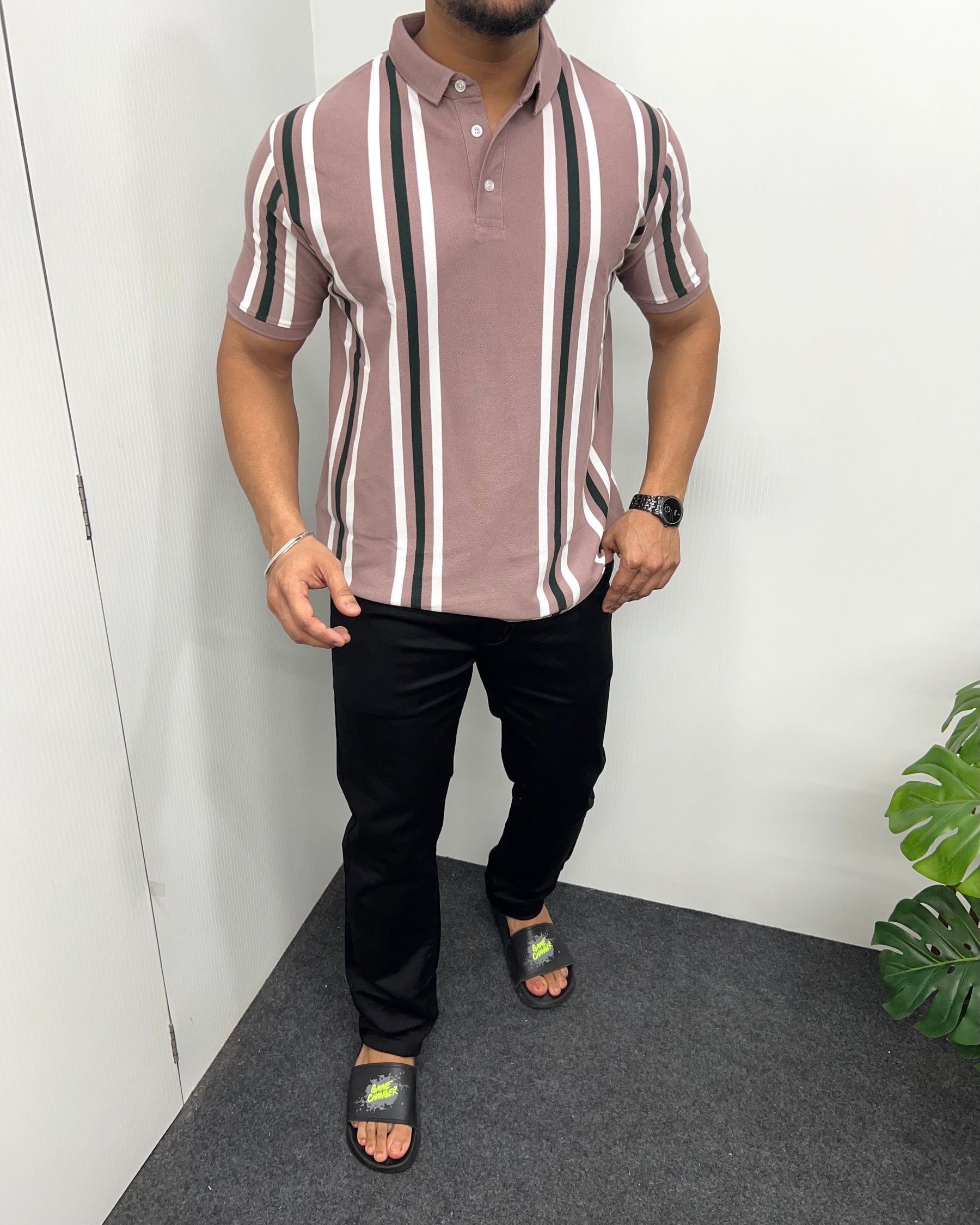 Peach Matty Striped T-Shirt