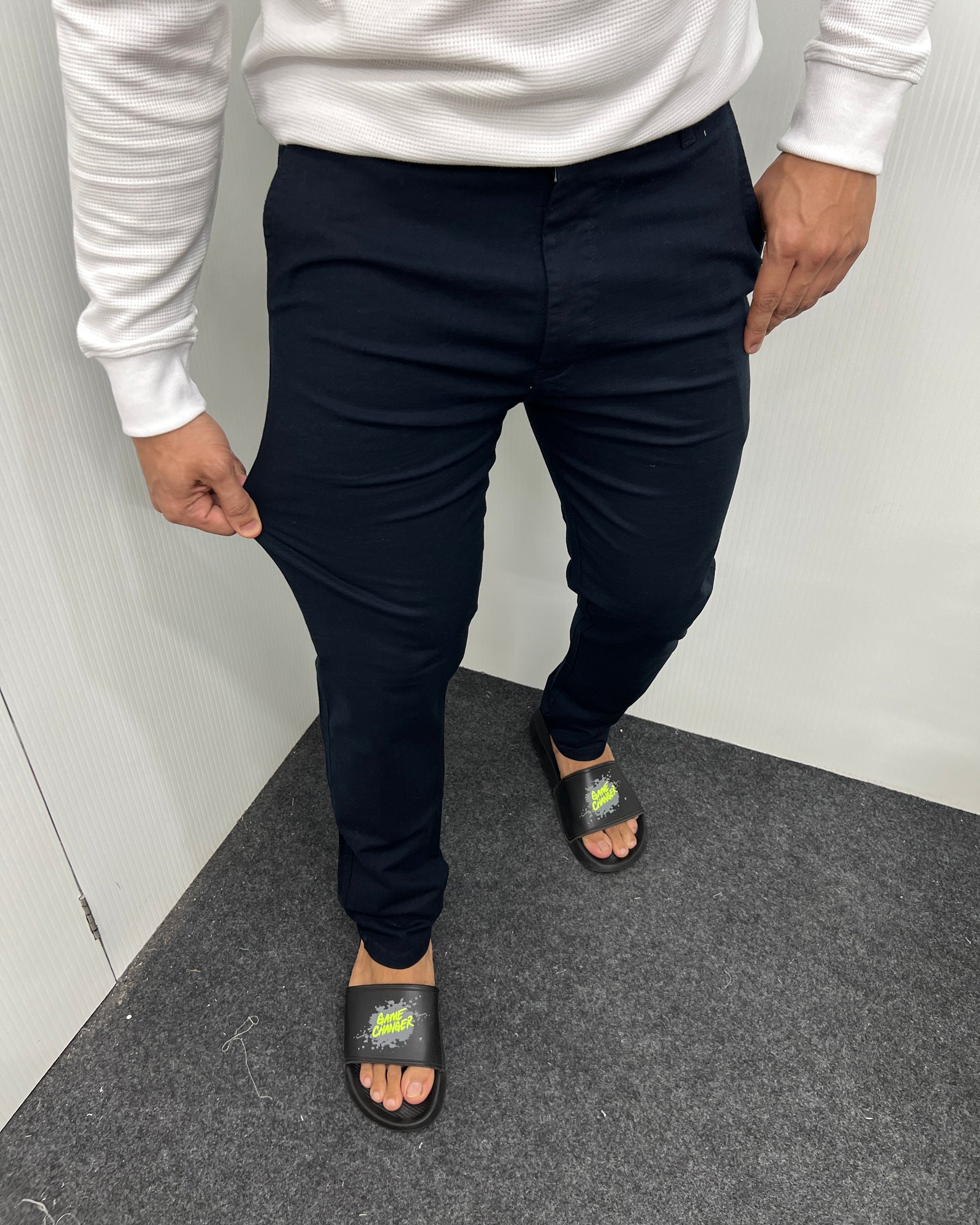 Mill Made Navy Blue Cotton Linen Pant