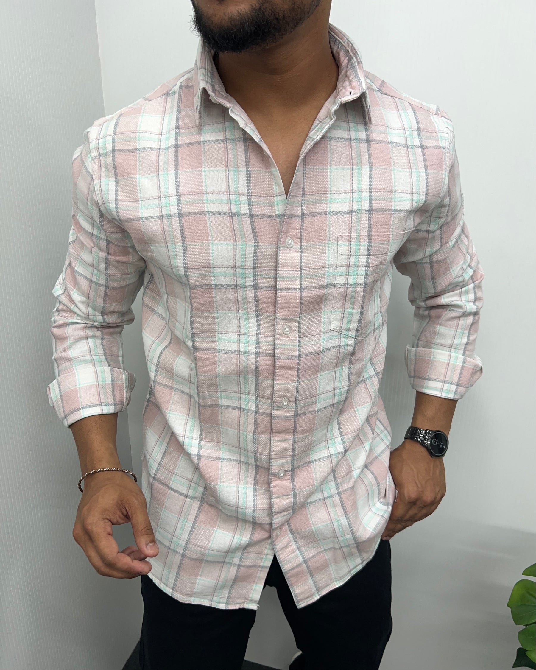 Cotton Dobby Casual Checks Shirt