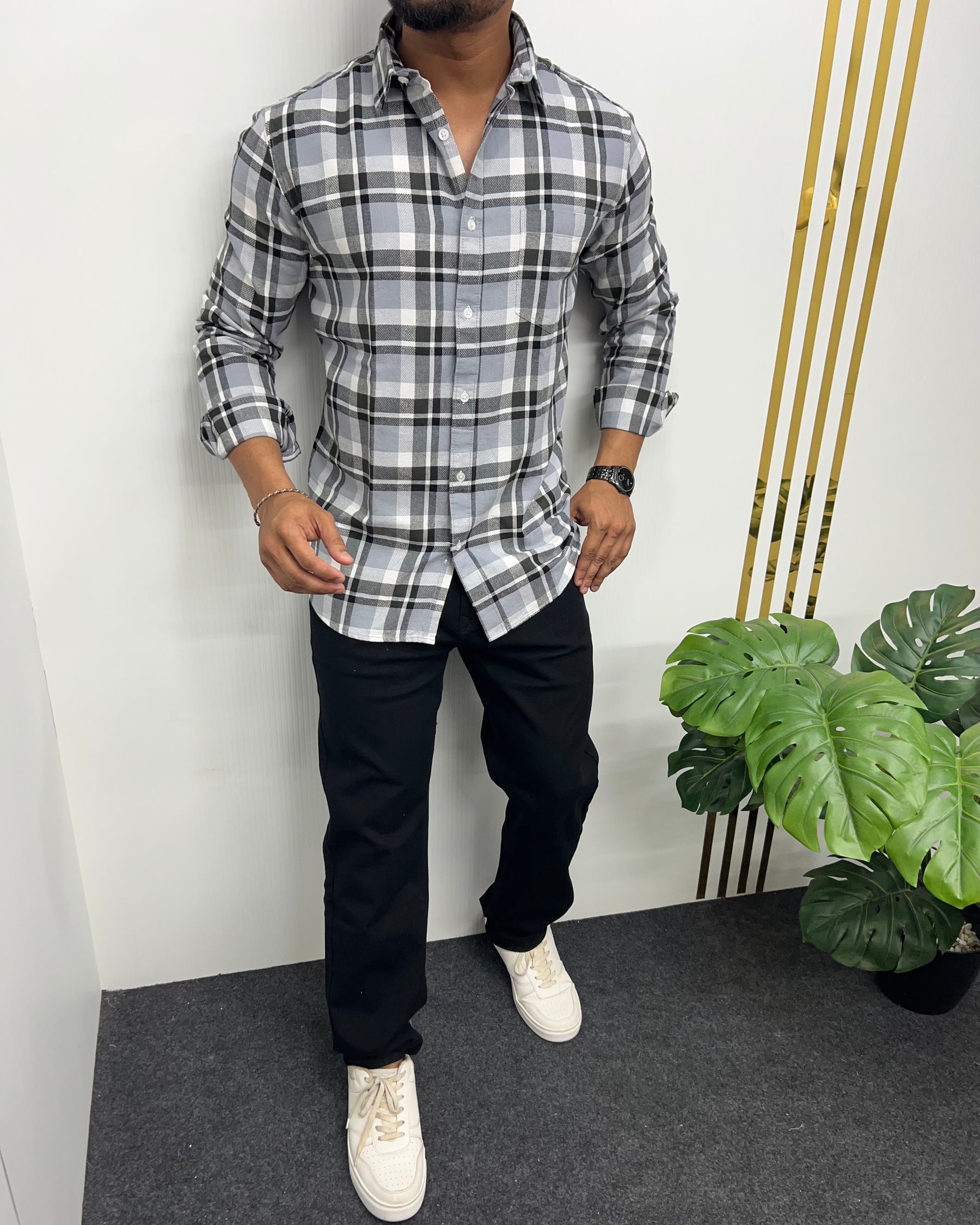 Cotton Dobby Casual Checks Shirt