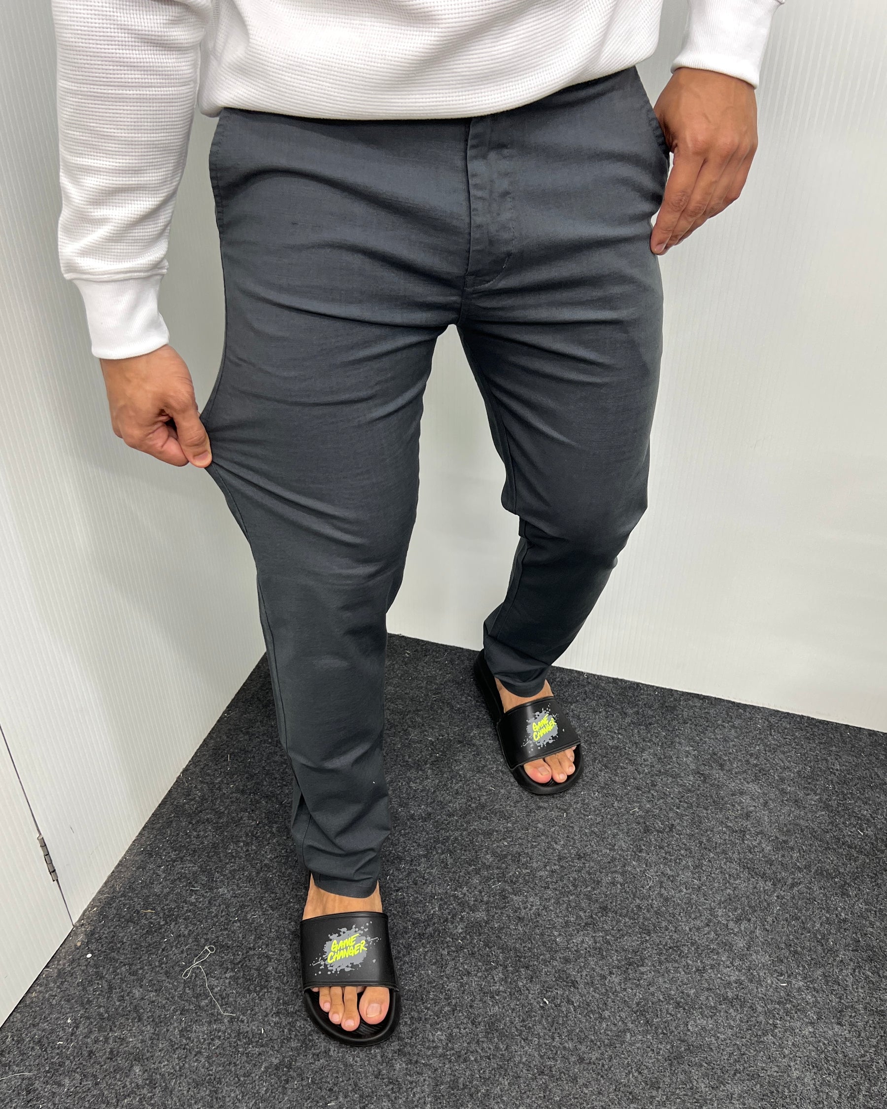 Mill Made Dark Gray Cotton Linen Pant