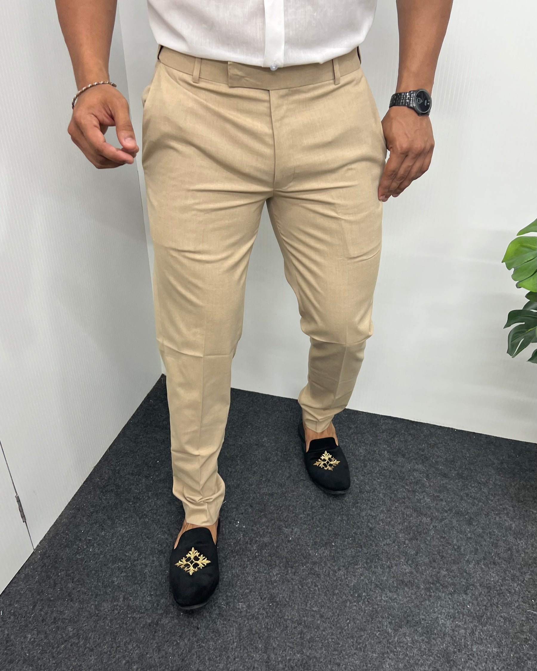 Cream Flexiwaist Business Class Formal Pant