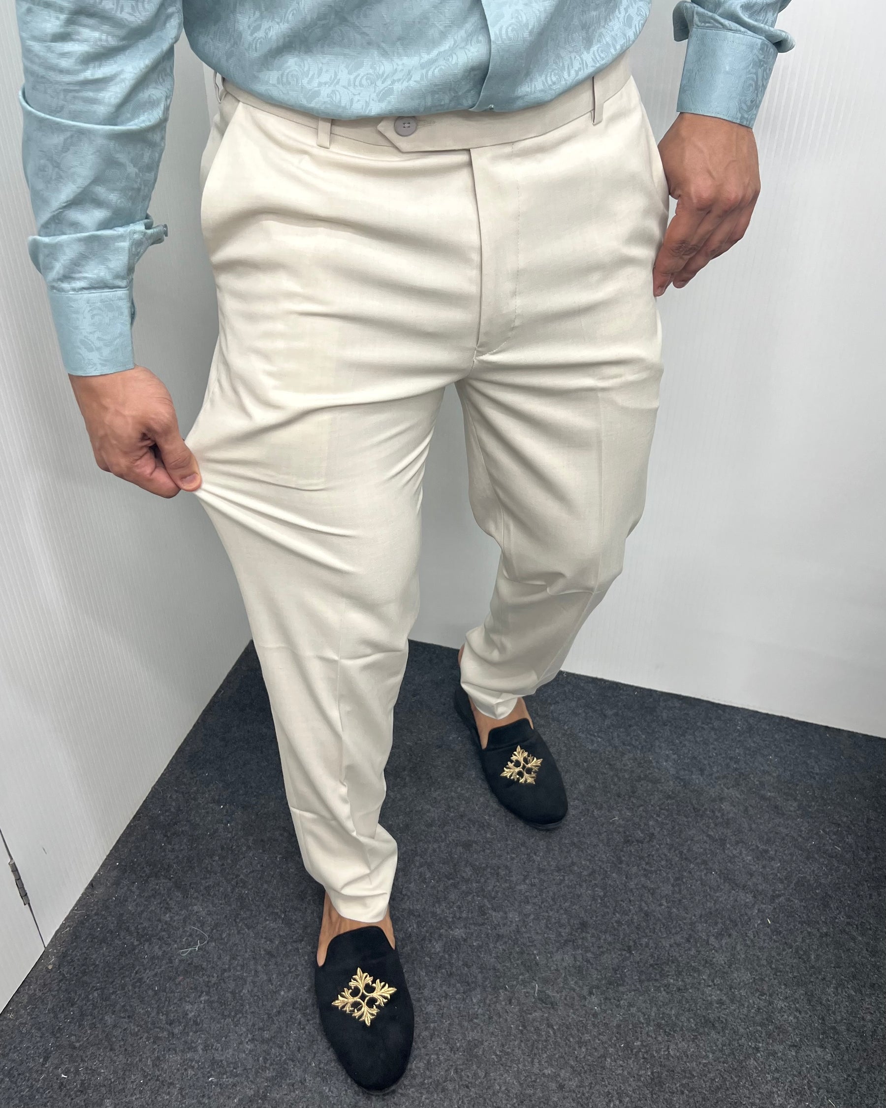 Pastle Cream Flexiwaist Business Class Formal Pant