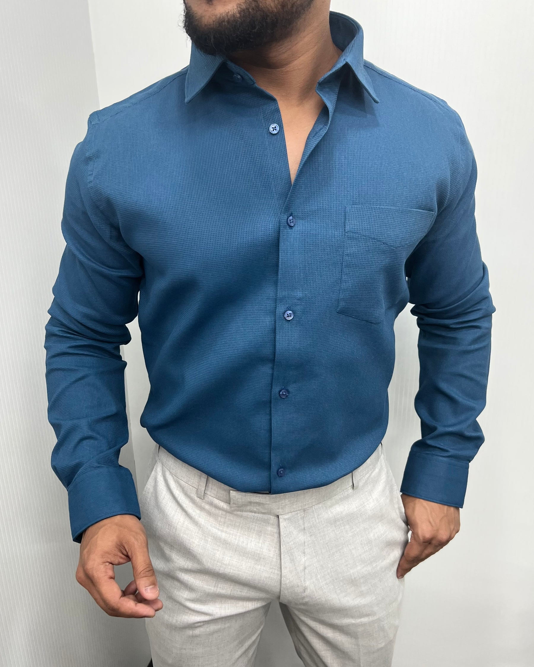Chintamani Premium Cotton Polyblend Waffle Shirt