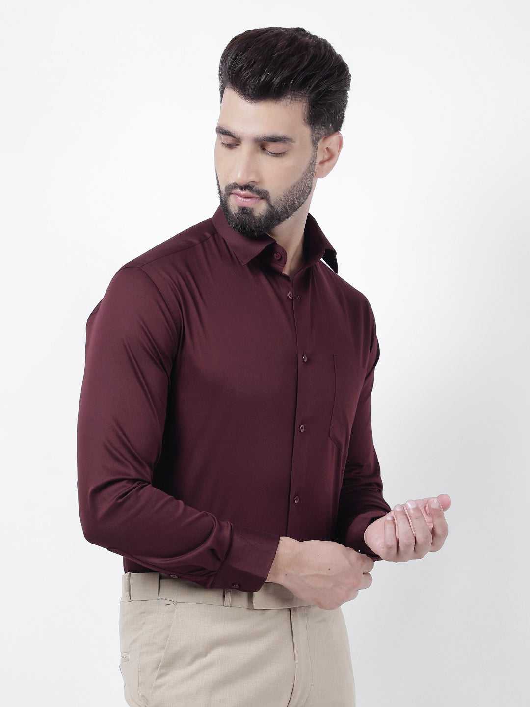 Plain Cotton Wine Shirt