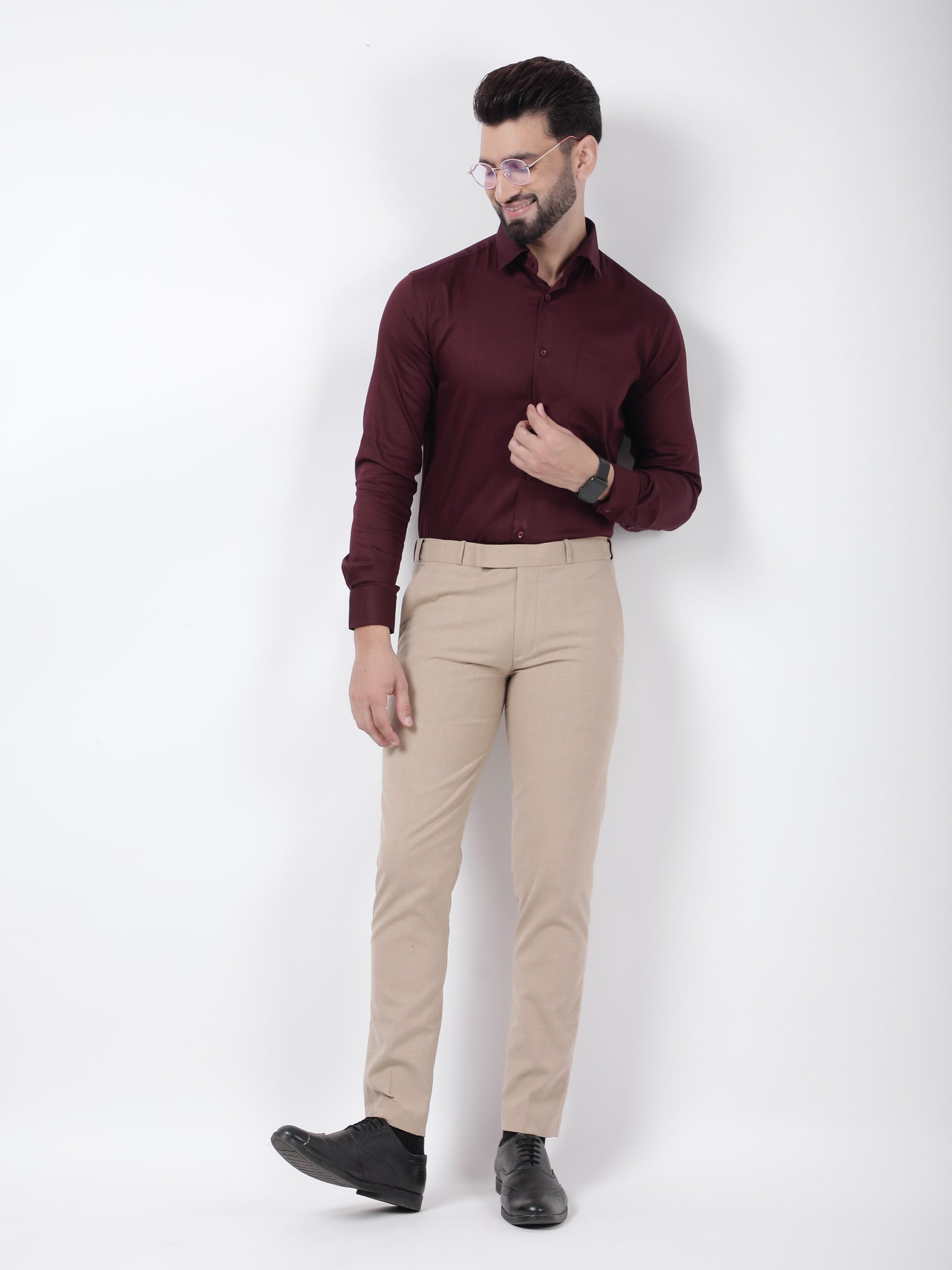 Plain Cotton Wine Shirt