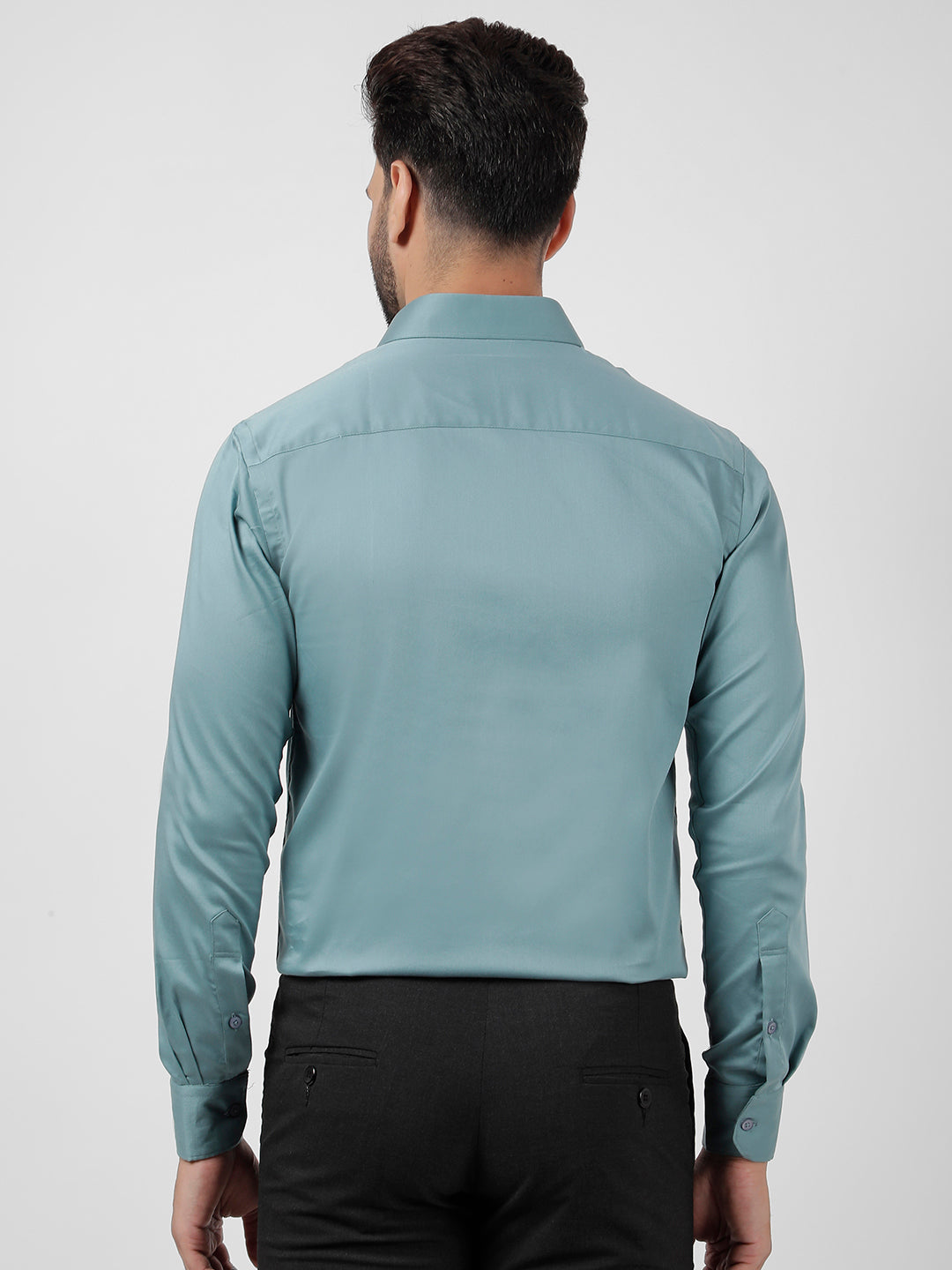 Plain Cotton Sea Green Shirt