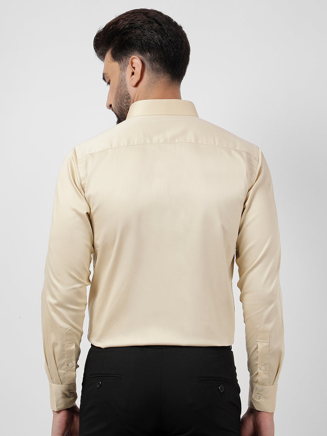 Plain Cotton Beige Cream Shirt