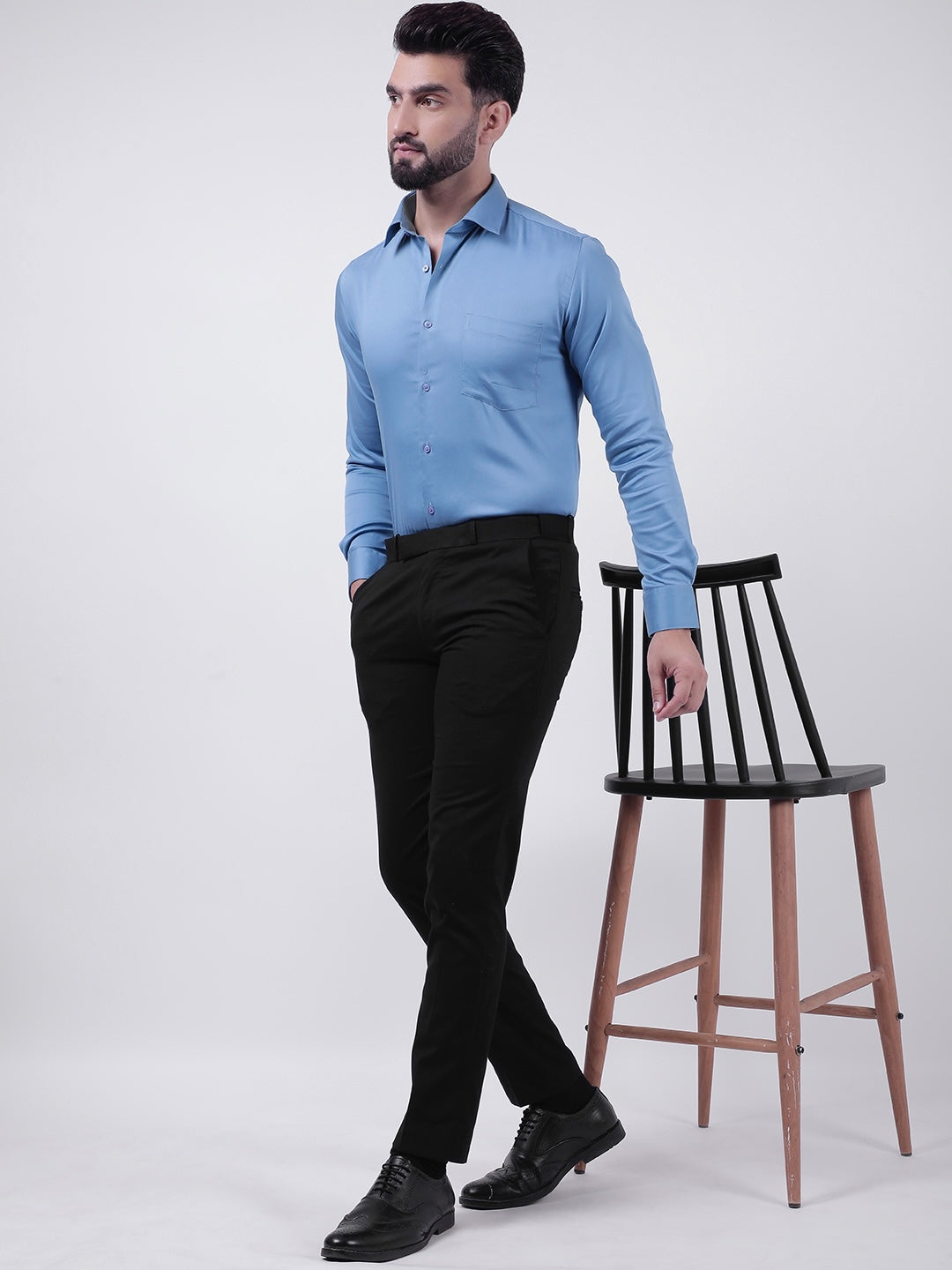 Plain Cotton Pastel Blue Shirt