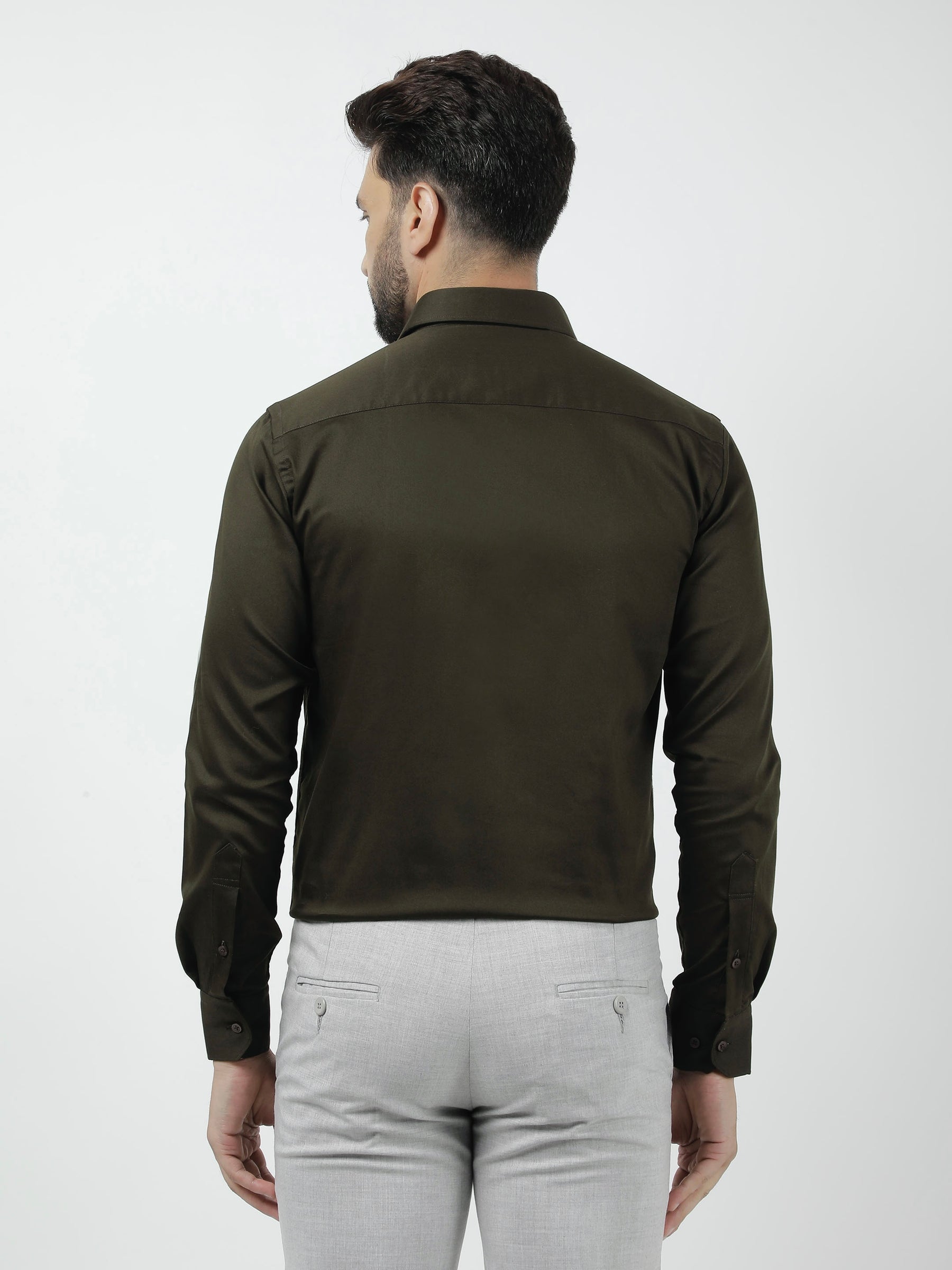 Plain Cotton Mehandi Shirt