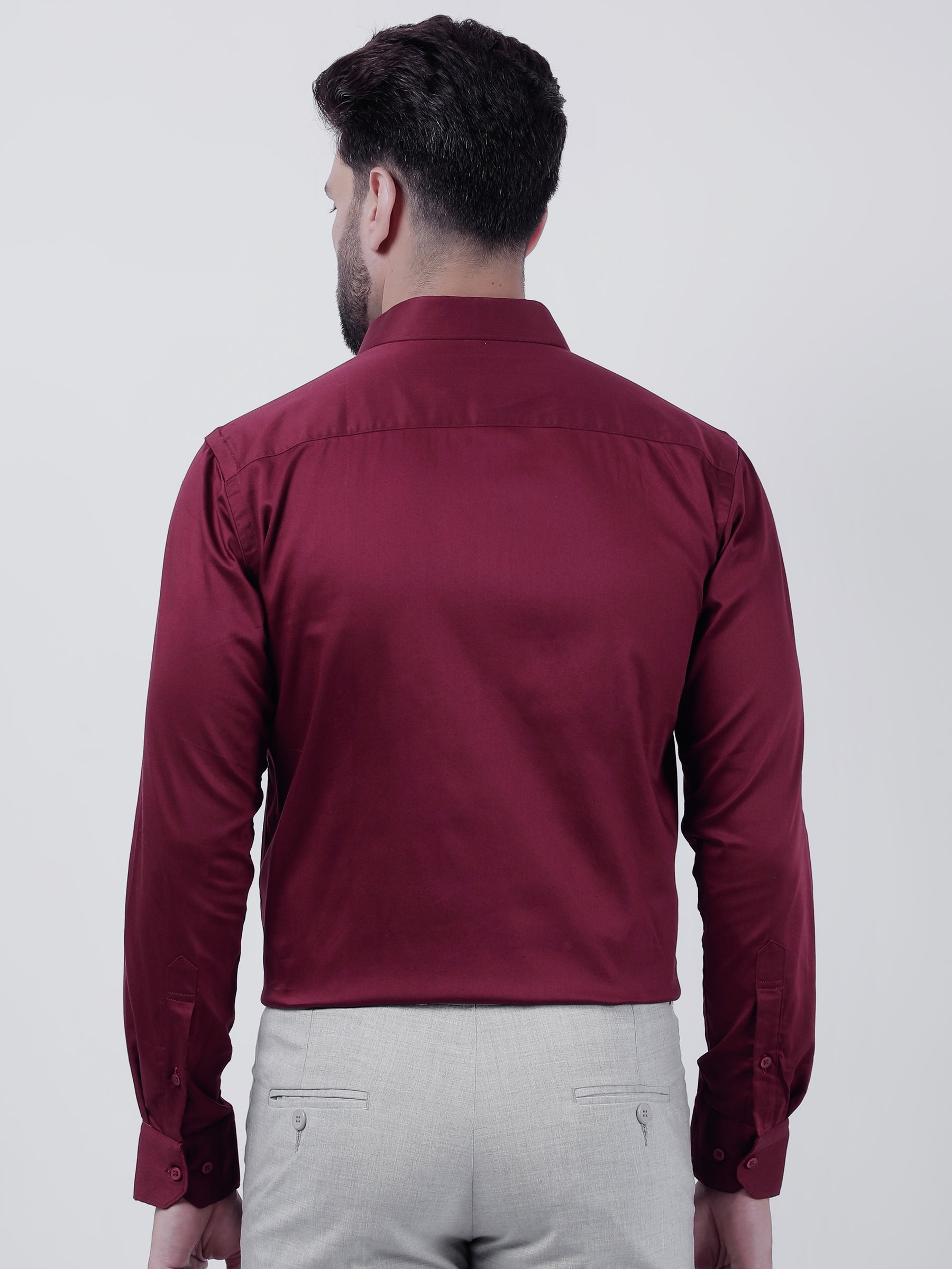 Plain Cotton Maroon Shirt