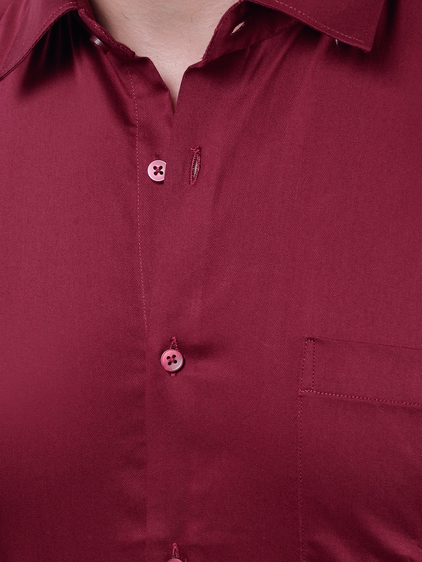Plain Cotton Maroon Shirt