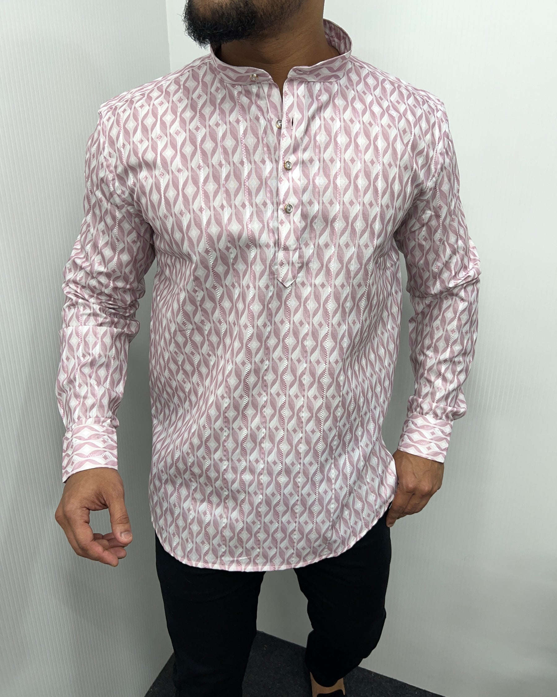 Jari Fabric Printed Premium Short Kurta