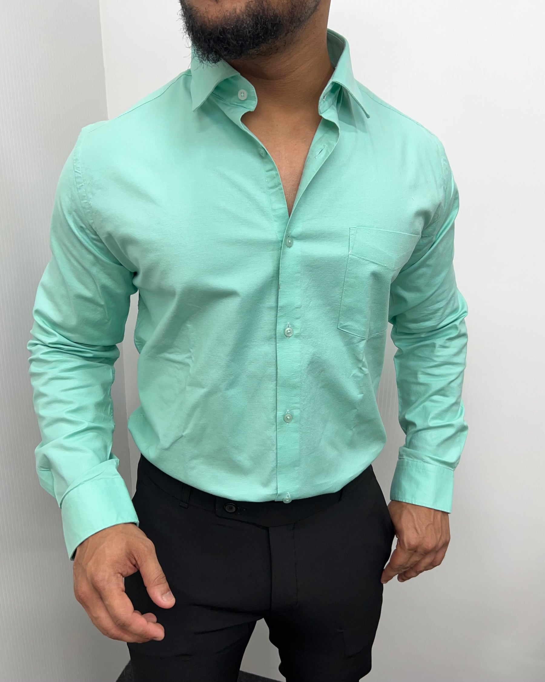 Mint Business Class Oxford Lycra Formal Shirt