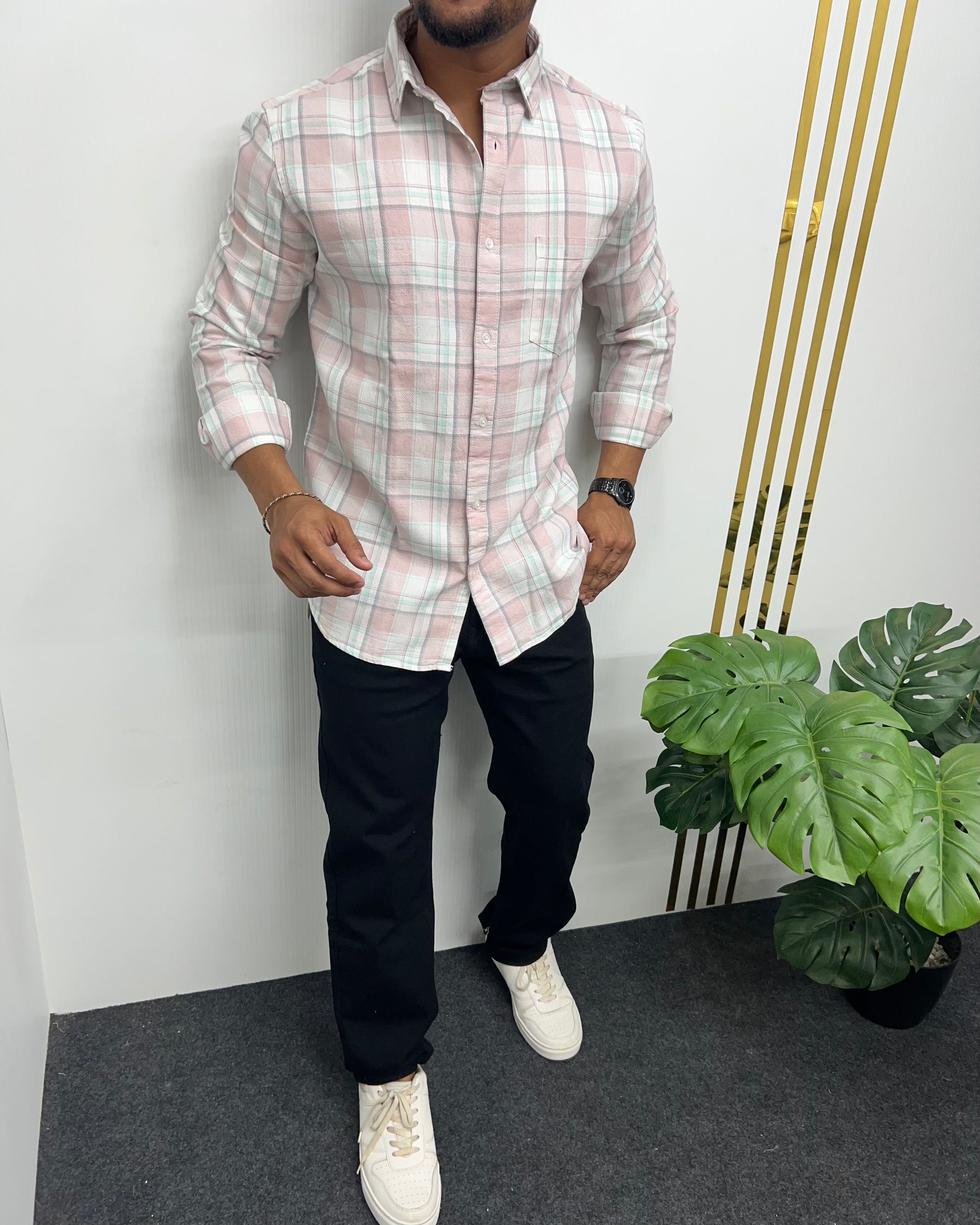 Cotton Dobby Casual Checks Shirt