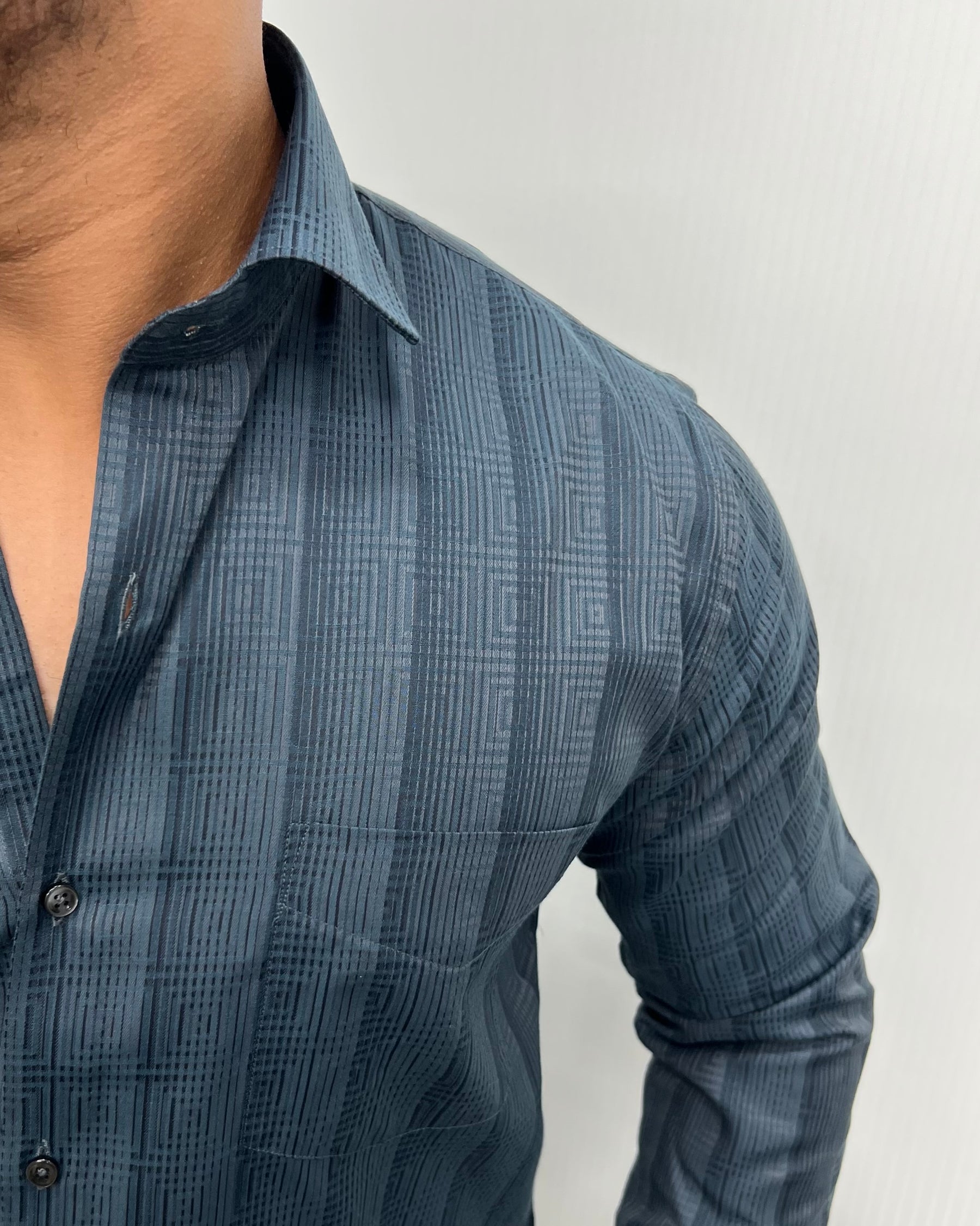 Chintamani Blue Premium Giza Finish Shirt