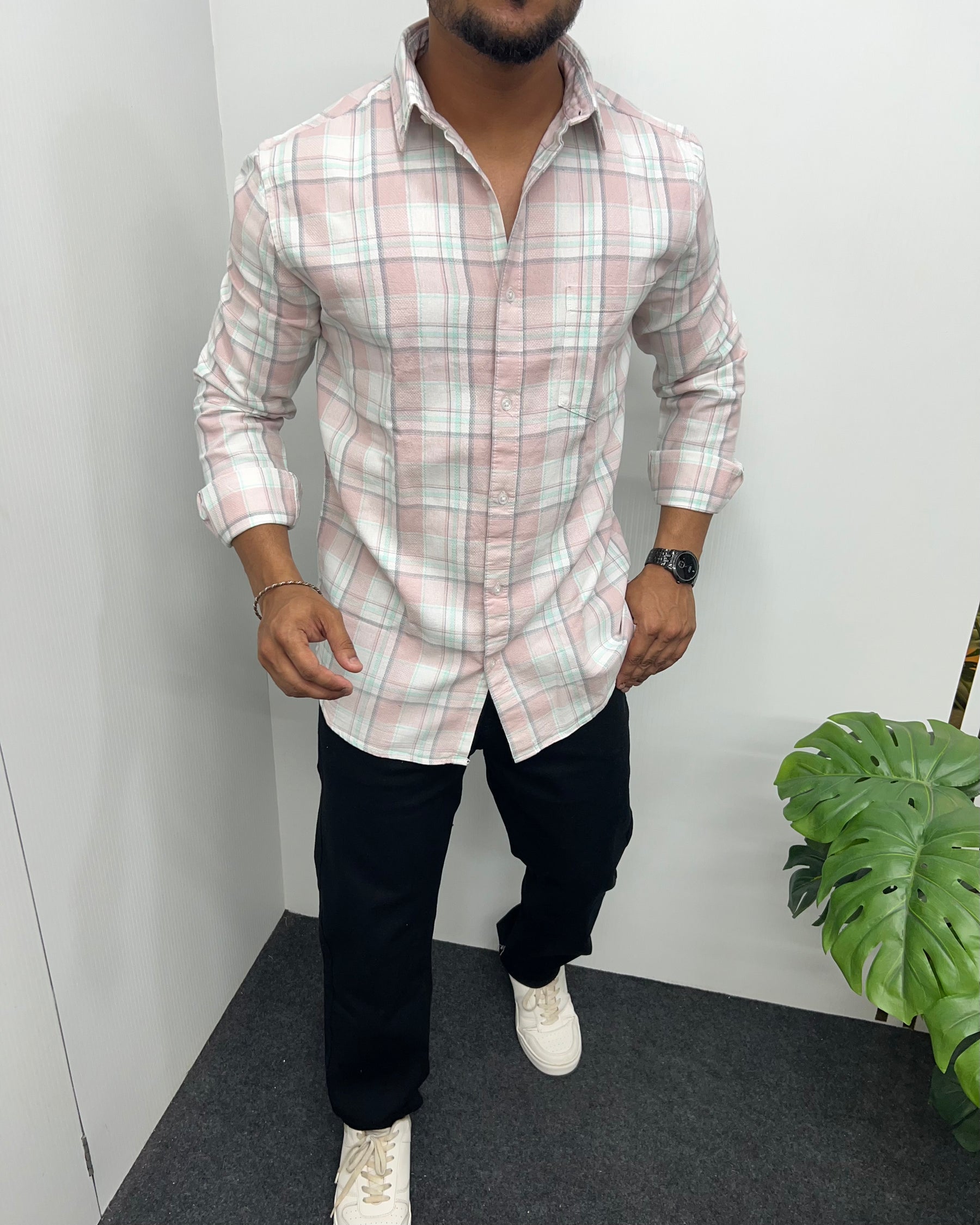 Cotton Dobby Casual Checks Shirt