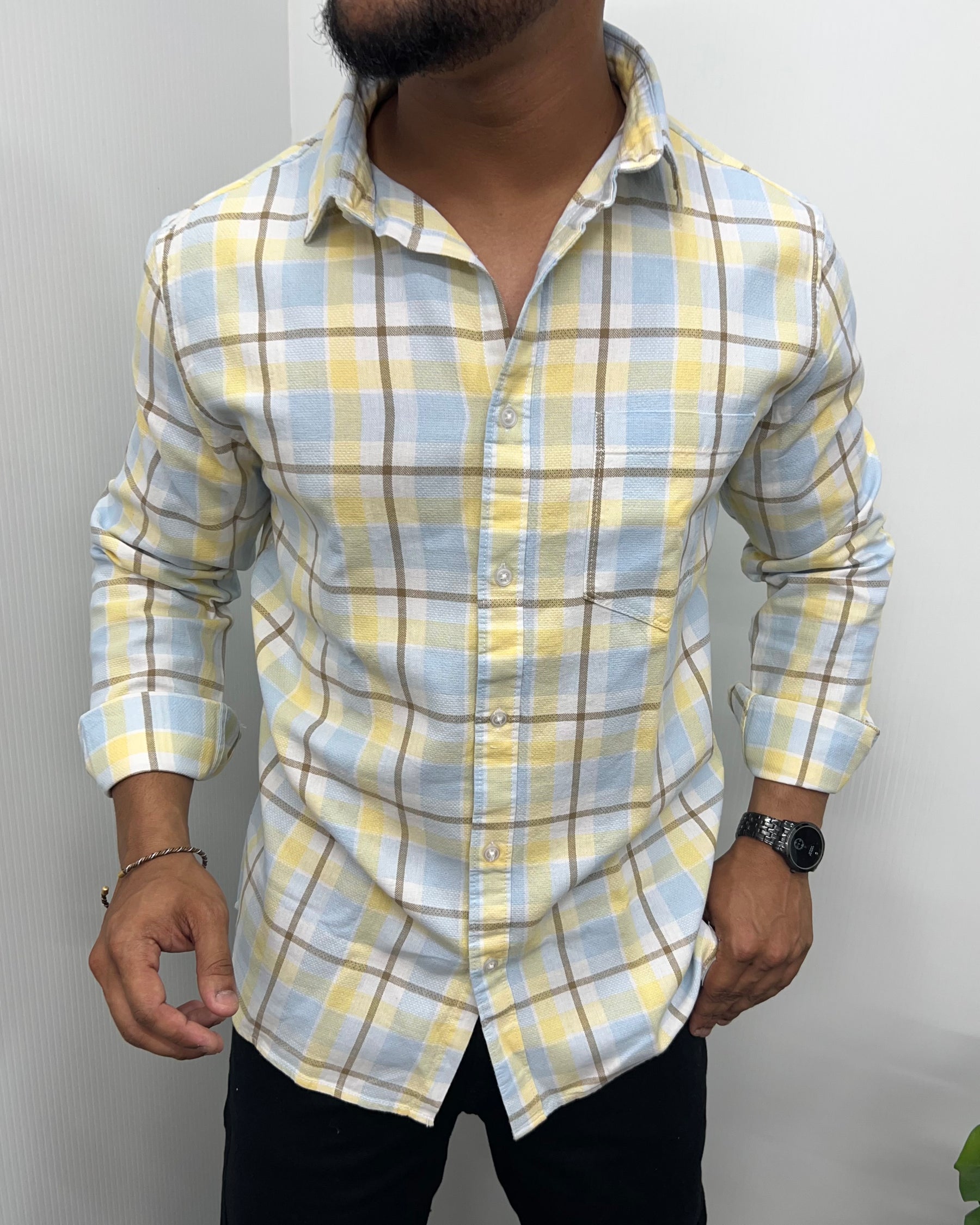 Cotton Dobby Casual Checks Shirt