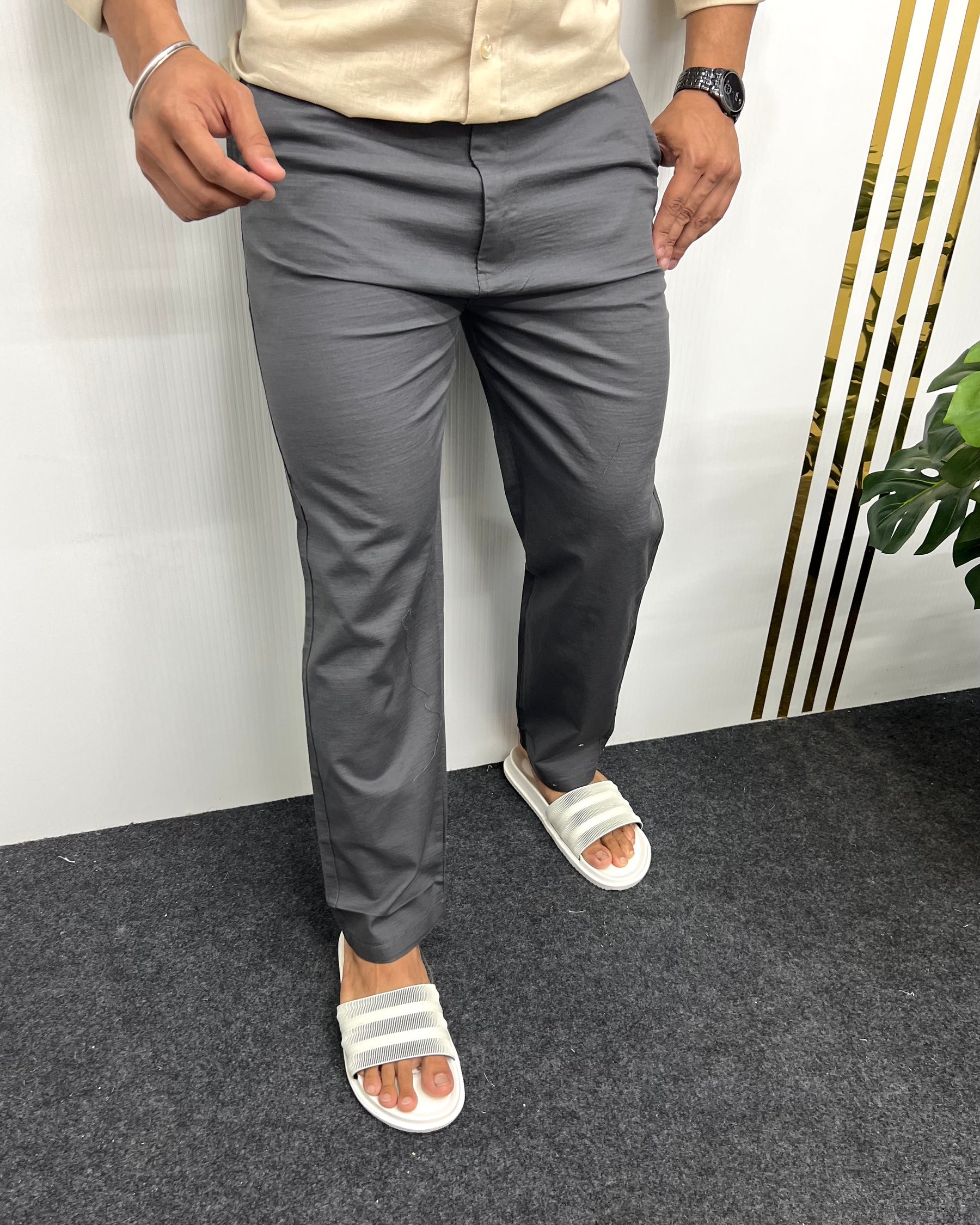 Dark Gray Imported Dobby Baggy Pant