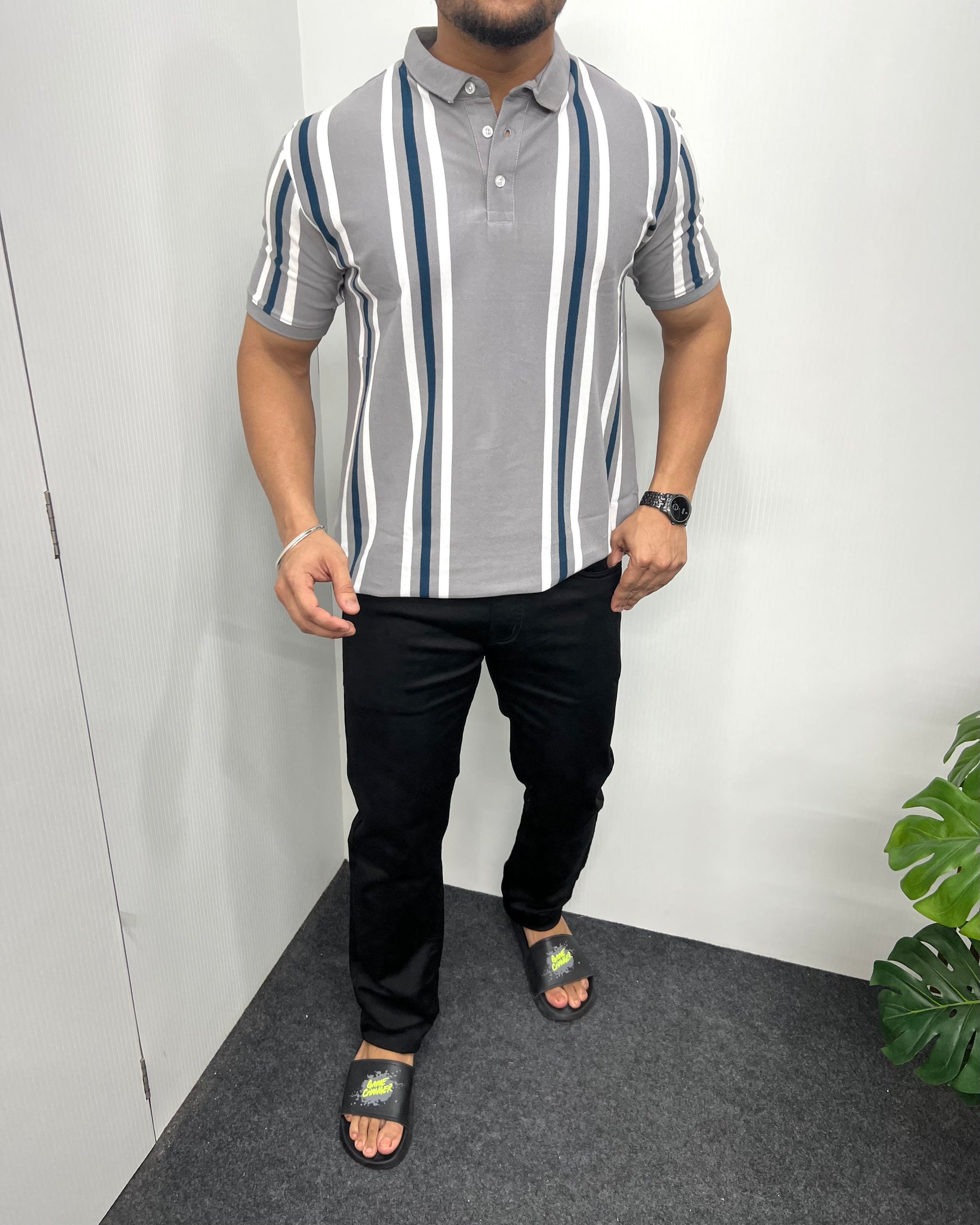 Gray Matty Striped T-Shirt