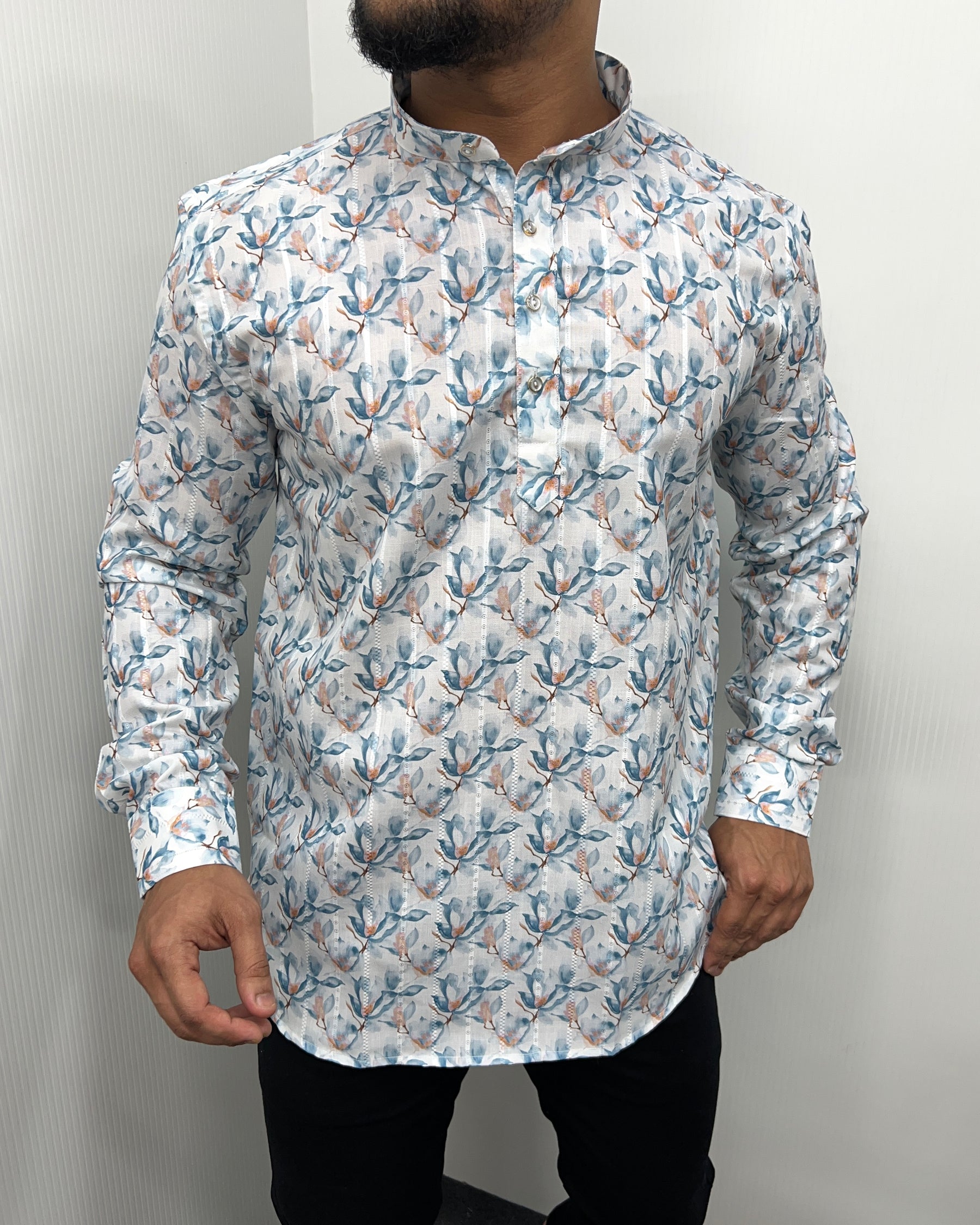 Jari Fabric Printed Premium Short Kurta
