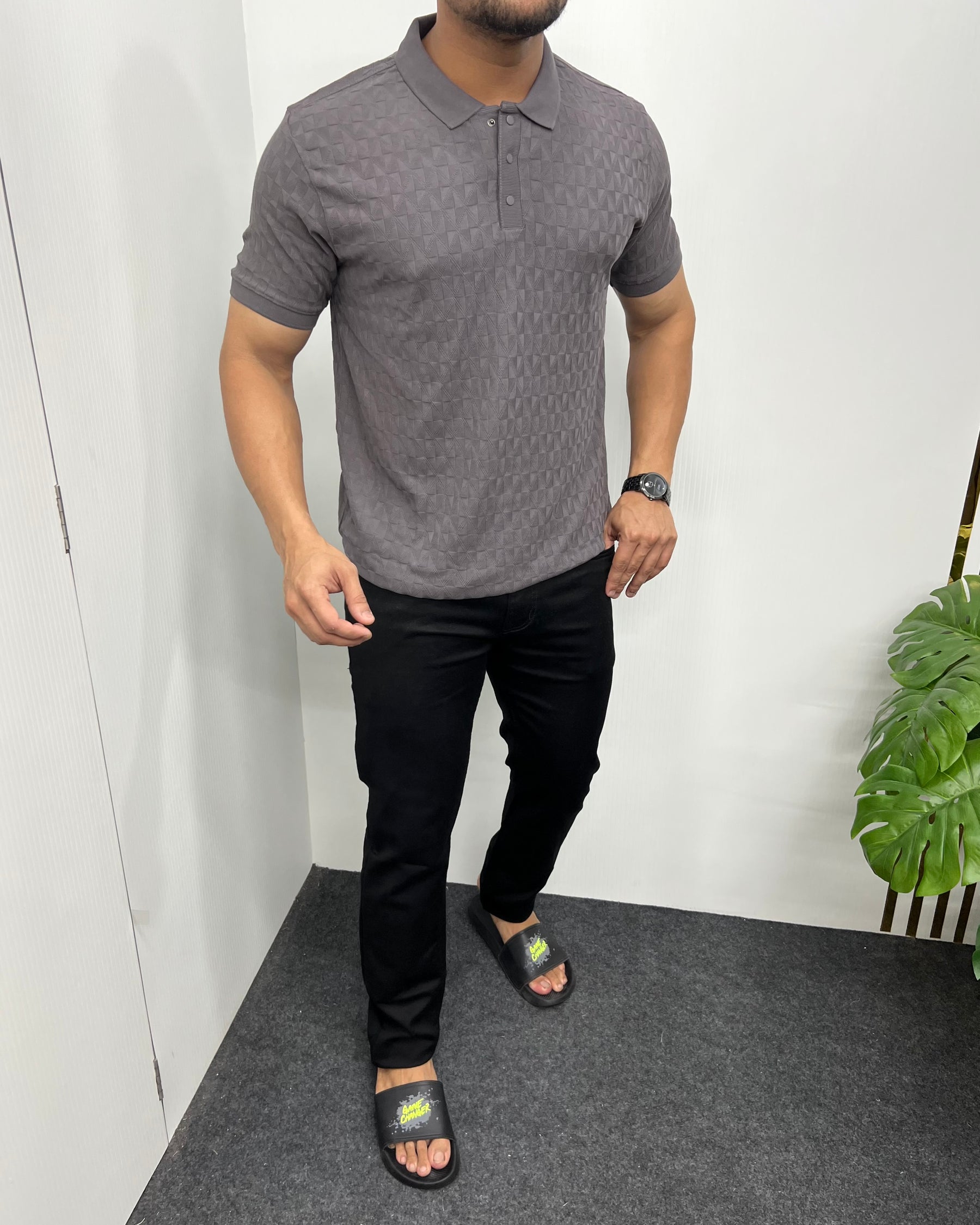 Dark Gray Premium Jacquard T-Shirt