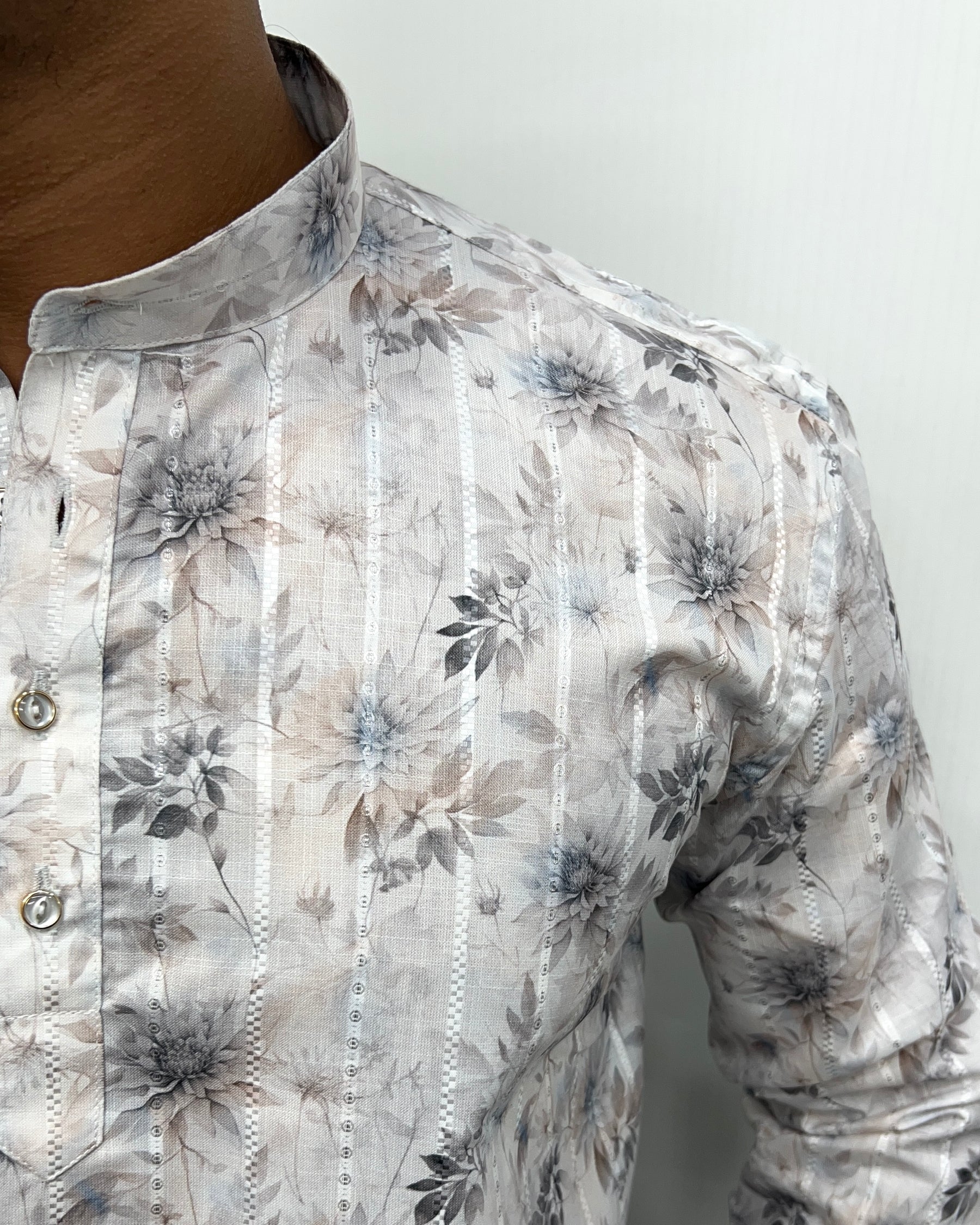 Jari Fabric Printed Premium Short Kurta
