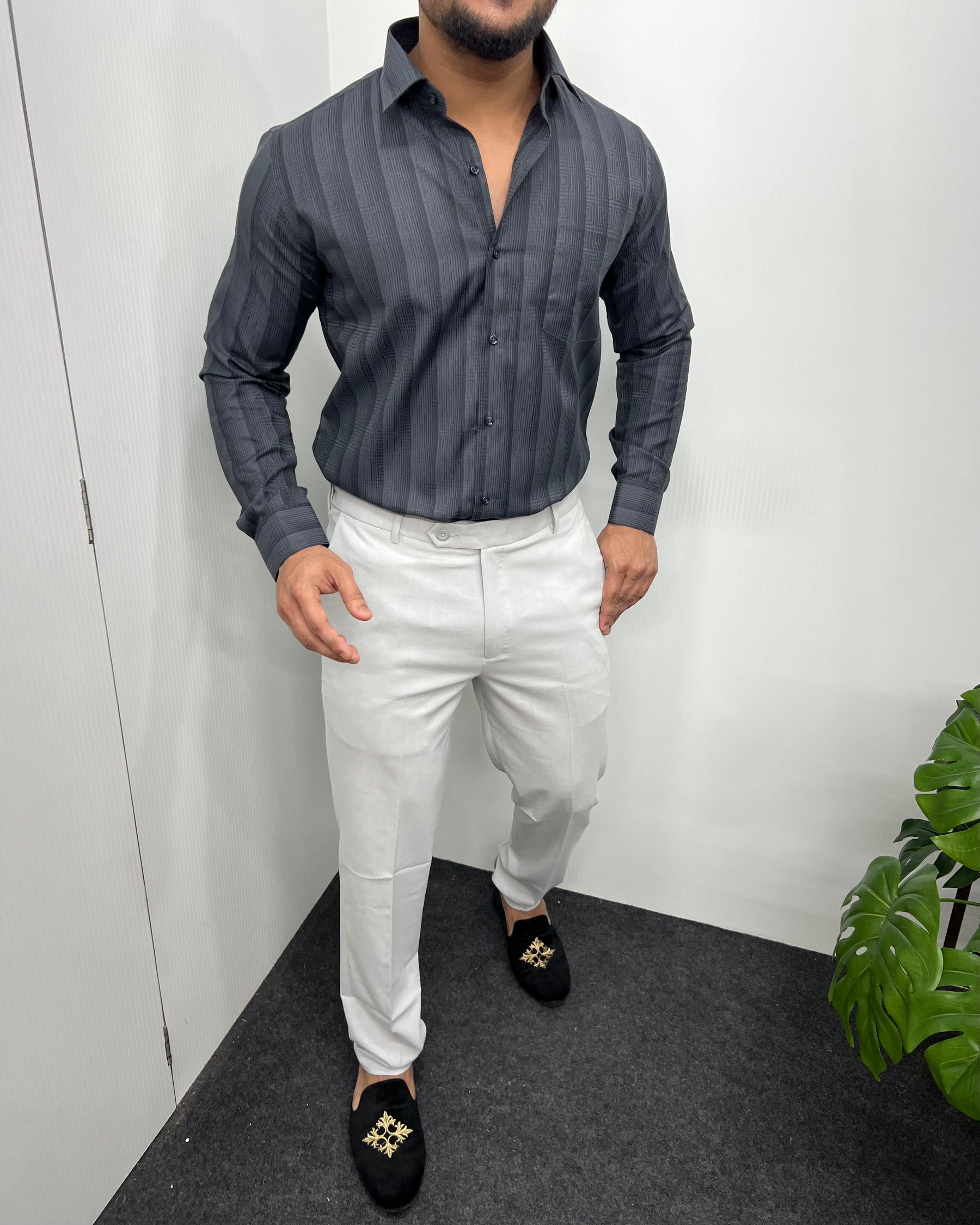 Jet Gray Premium Giza Finish Shirt