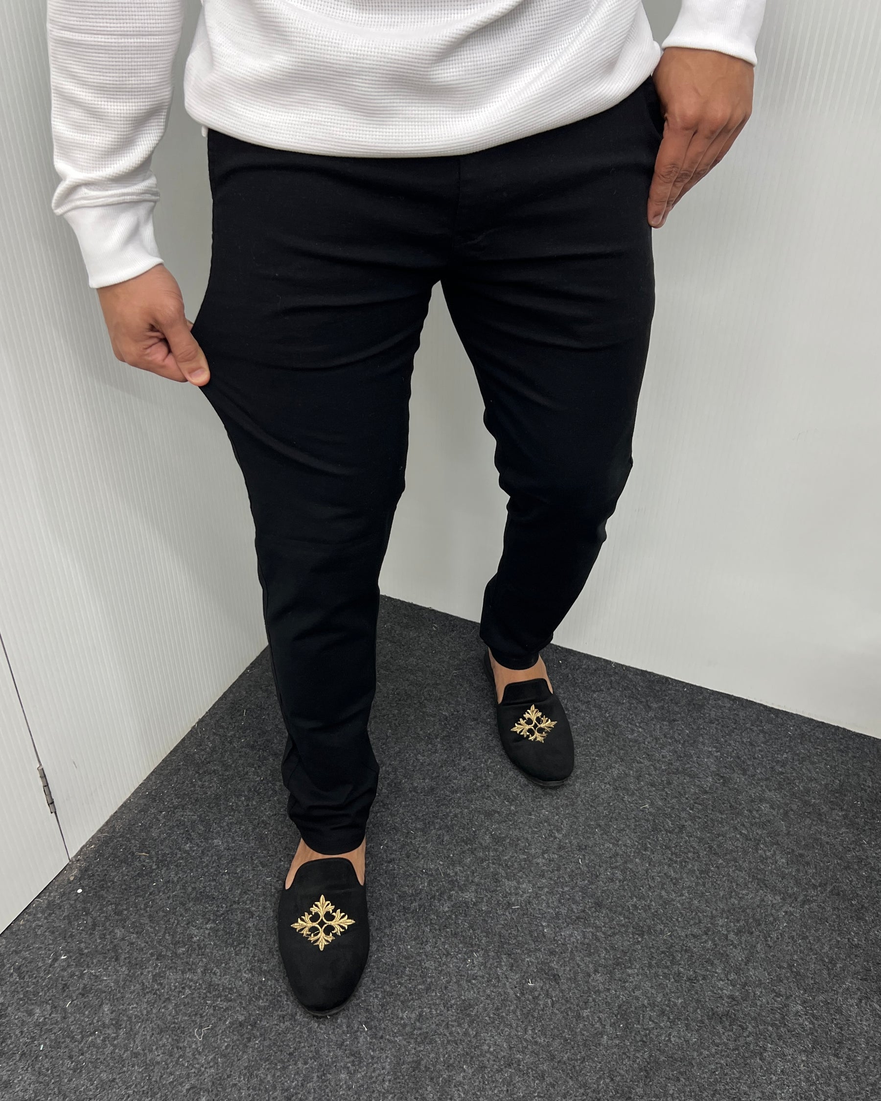 Mill Made Black Cotton Linen Pant