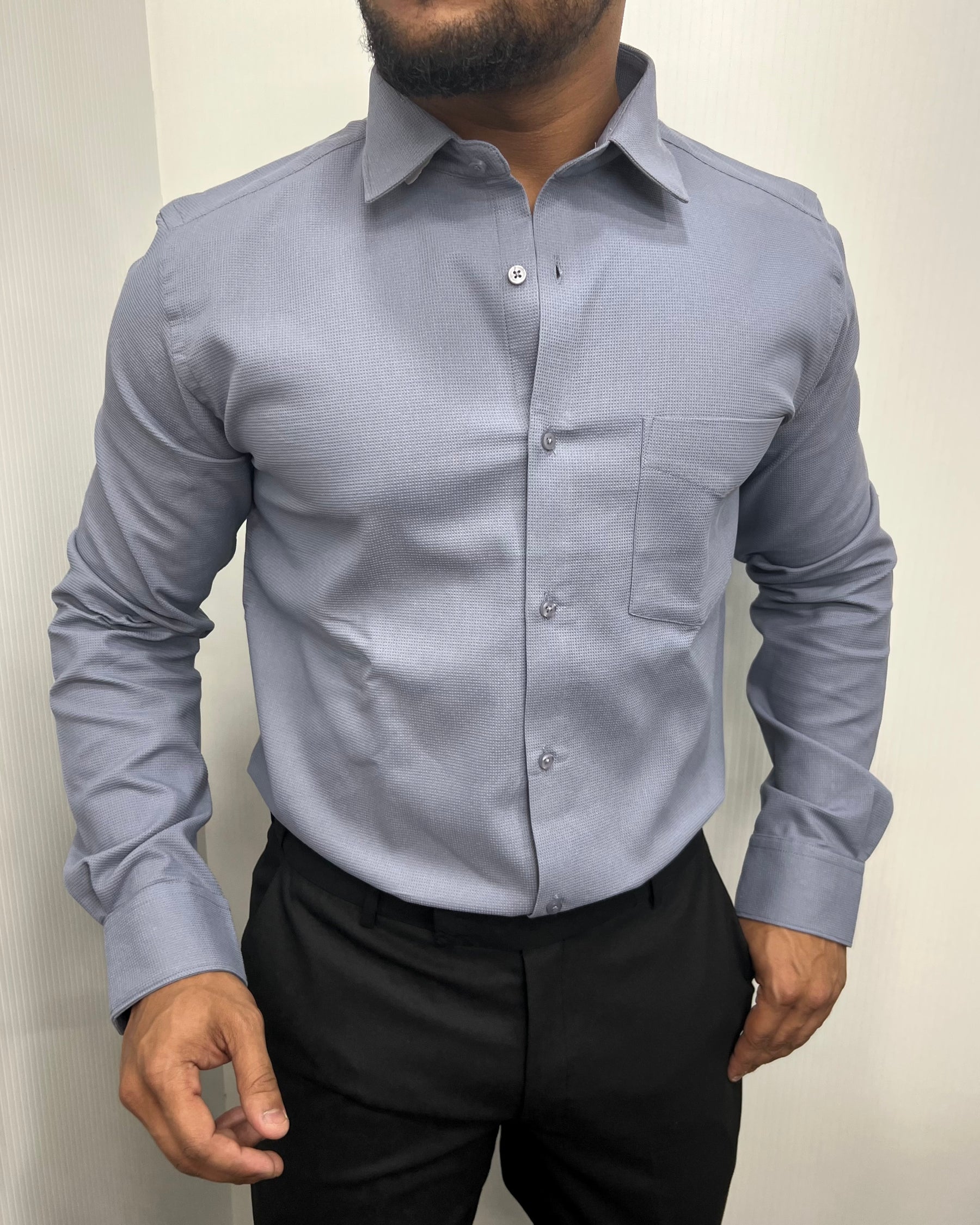 Pastel Premium Cotton Polyblend Waffle Shirt