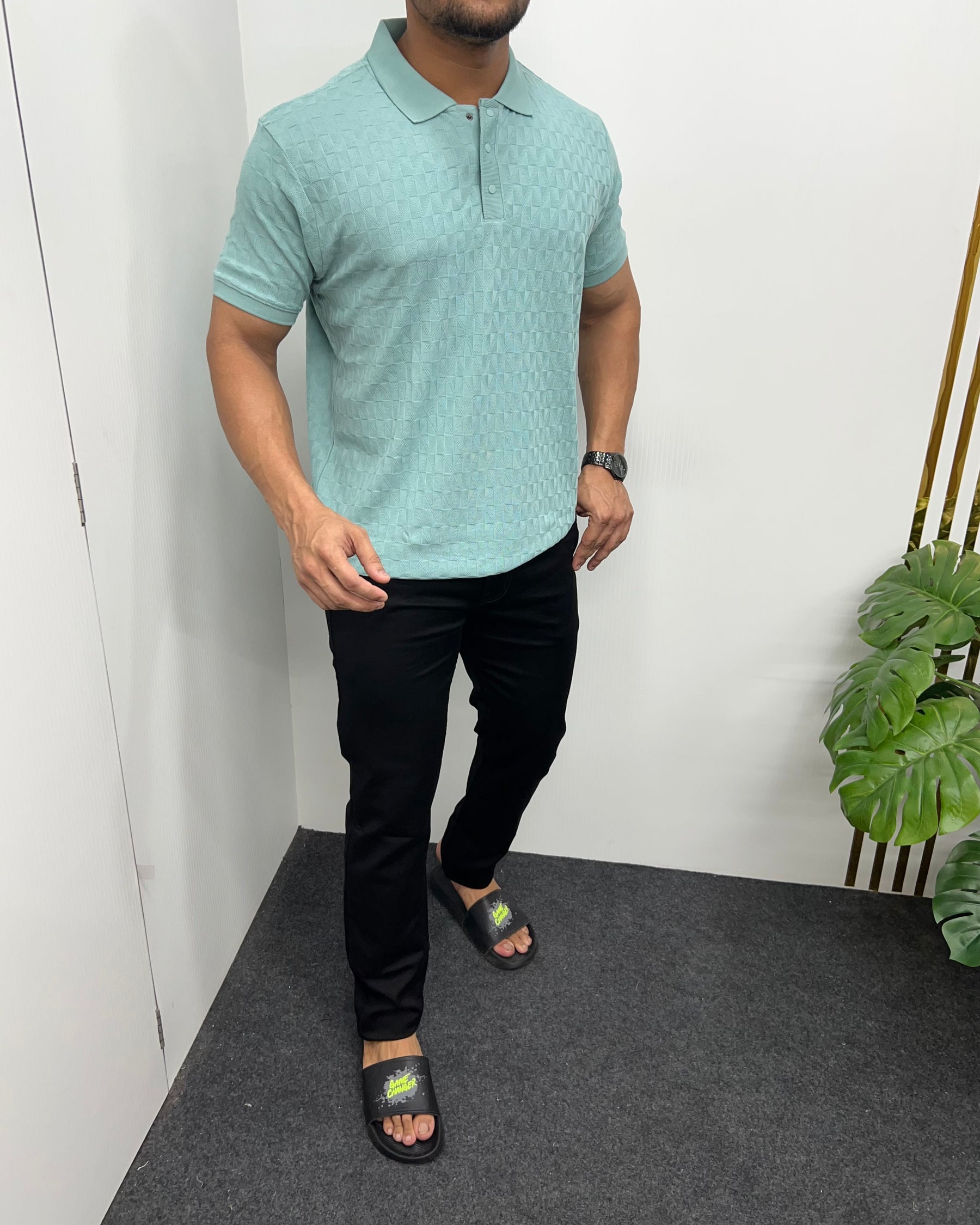 Sea Green Premium Jacquard T-Shirt
