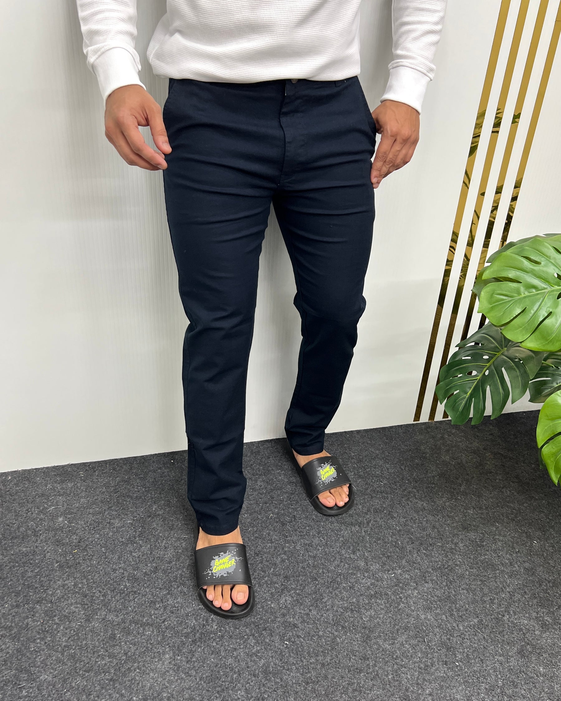 Mill Made Navy Blue Cotton Linen Pant