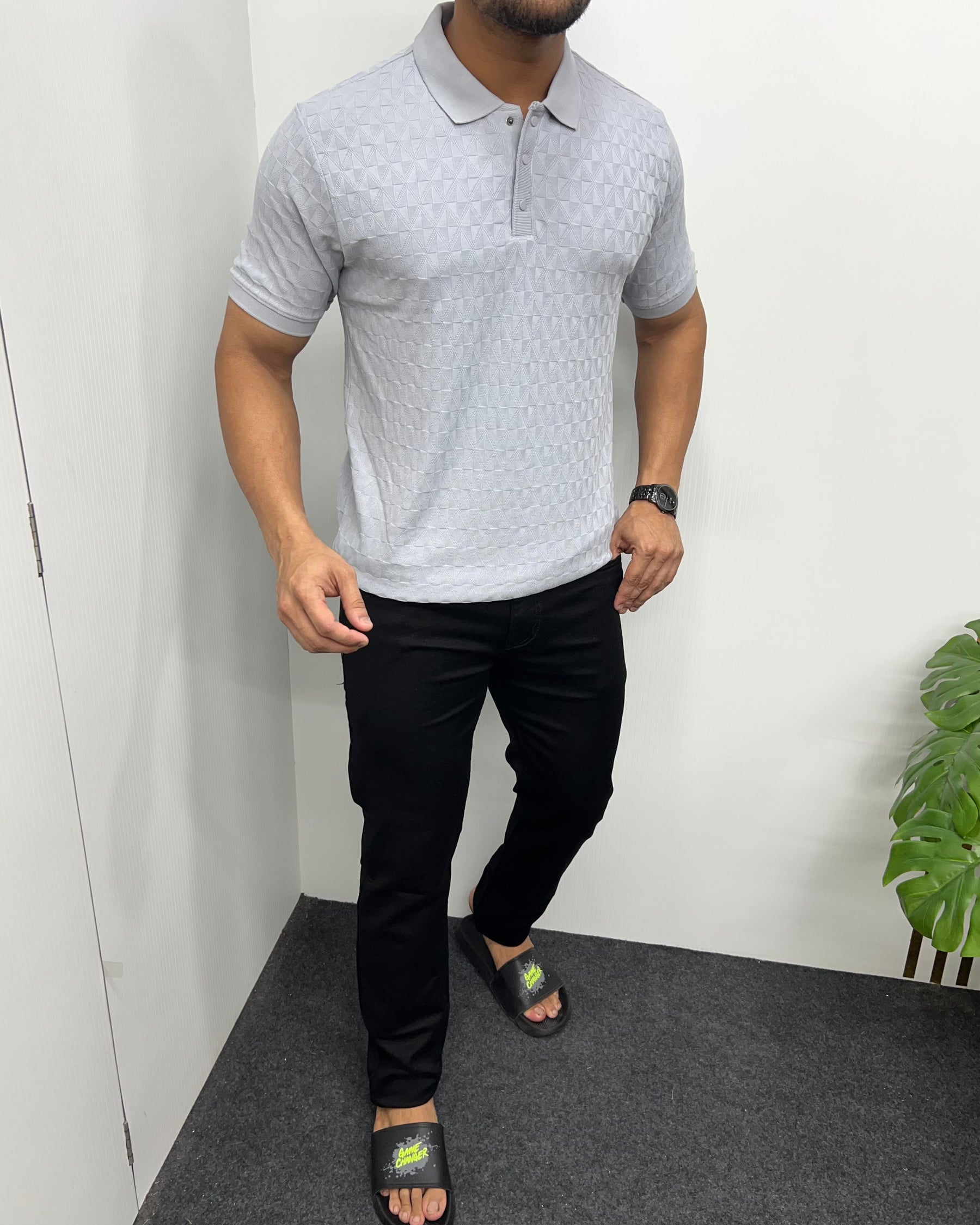 Light Gray Premium Jacquard T-Shirt