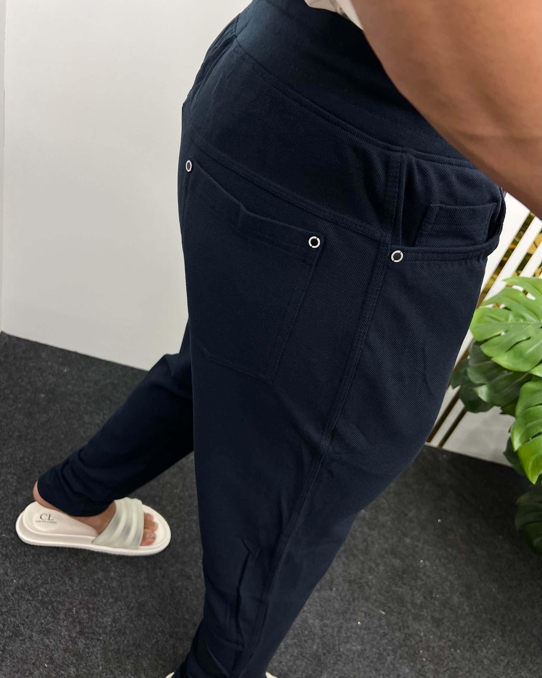 Navy Blue Premium Cotton Matty Track Pant