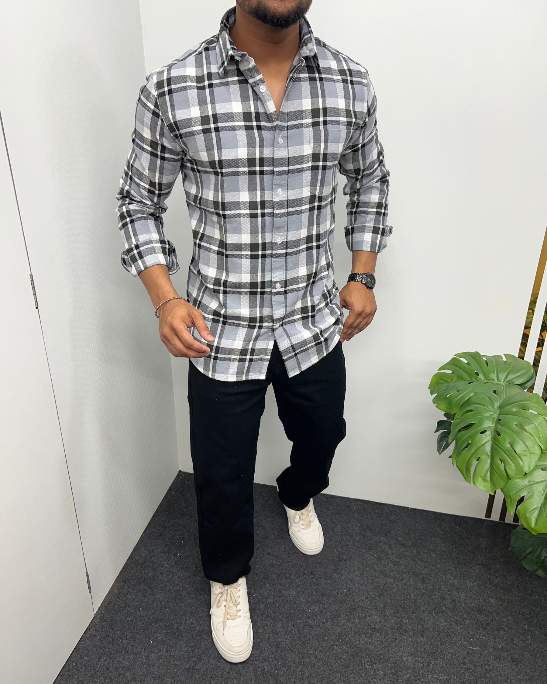 Cotton Dobby Casual Checks Shirt