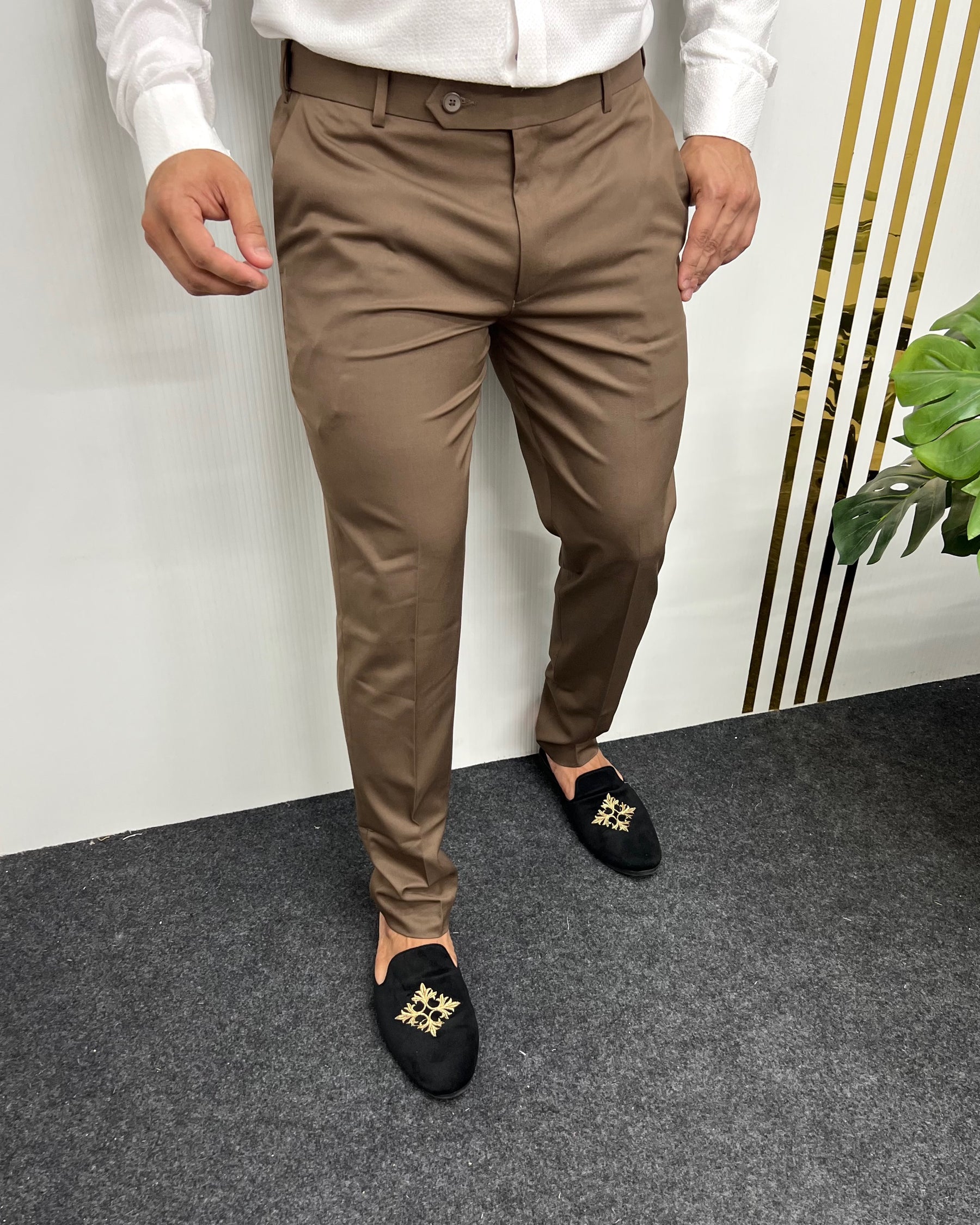 Ash Brown Flexiwaist Business Class Formal Pant