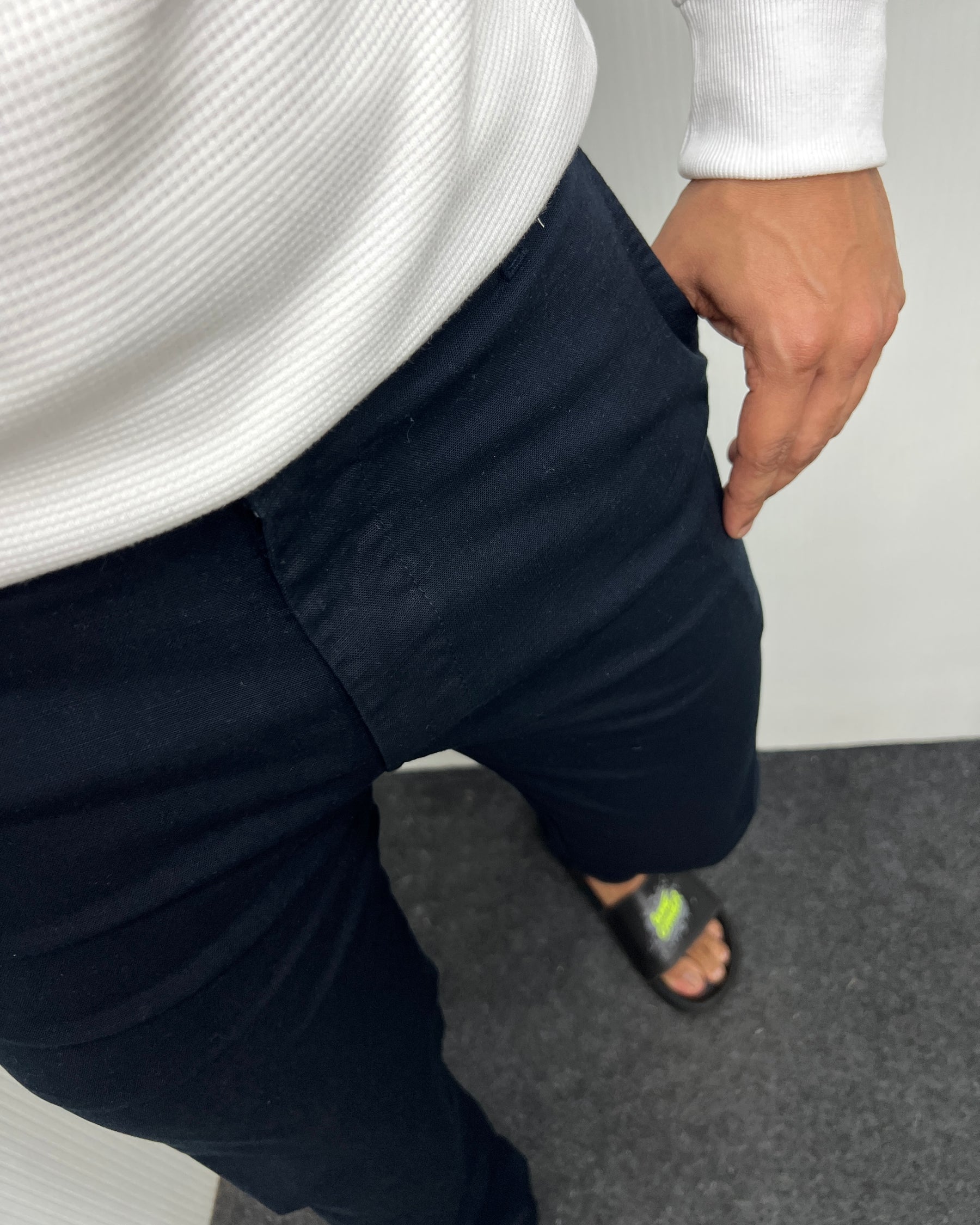 Mill Made Navy Blue Cotton Linen Pant