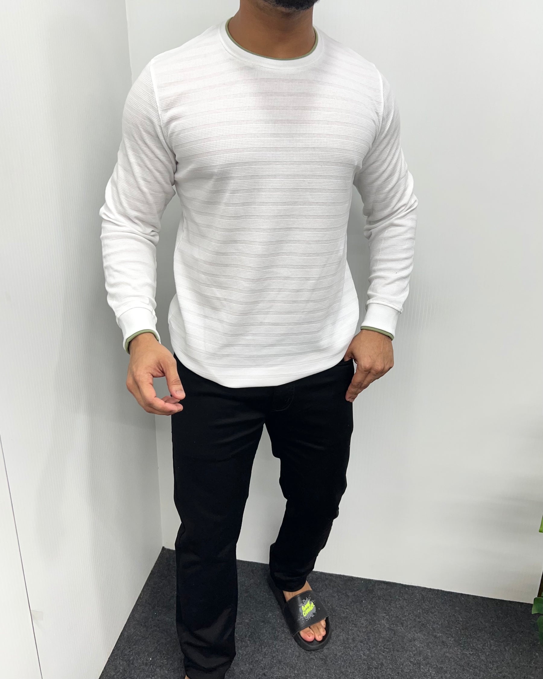 White Plain Knit T-Shirt