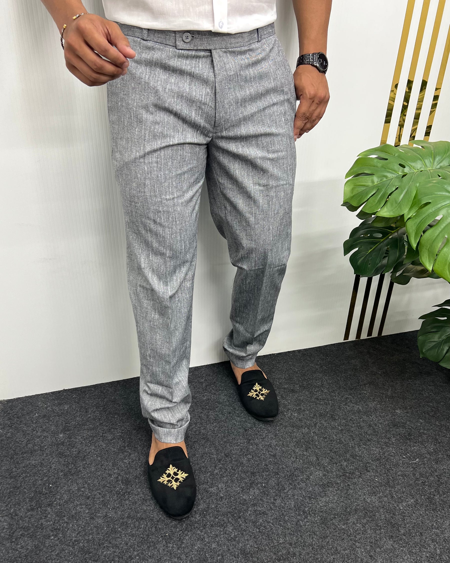 Irish Gray Heavy Quality Linen Blend Formal Pant