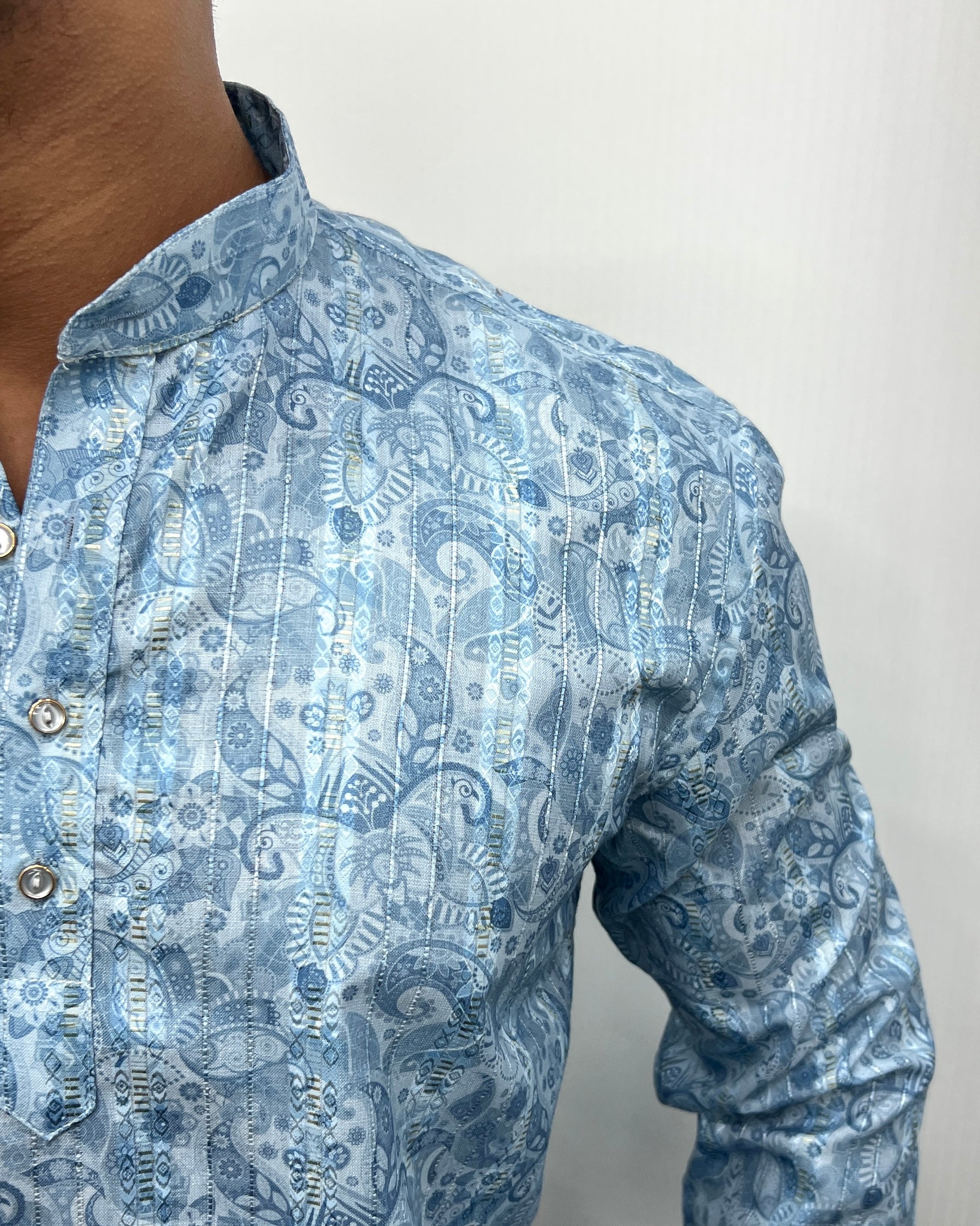 Jari Fabric Printed Premium Short Kurta