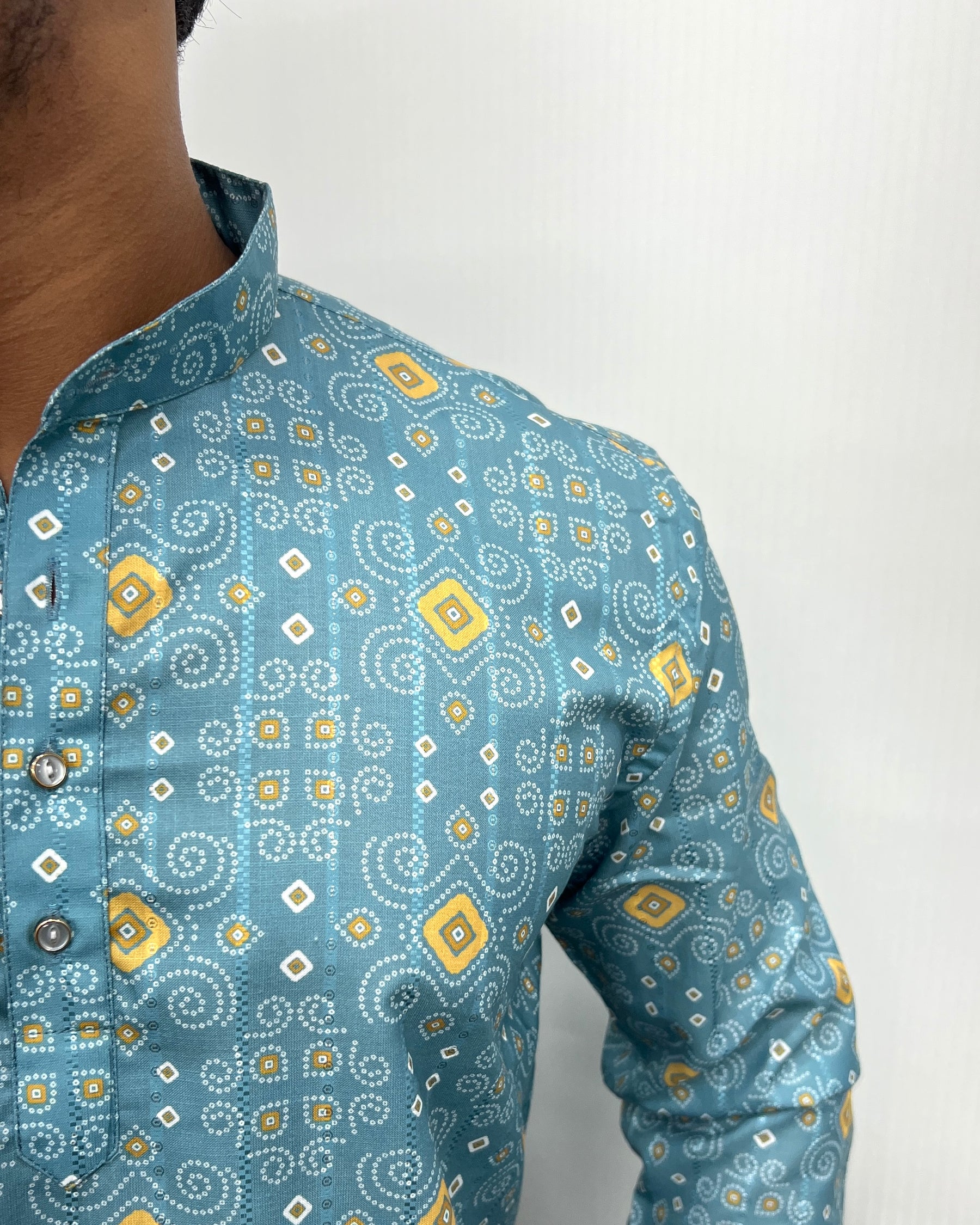 Jari Fabric Printed Premium Short Kurta