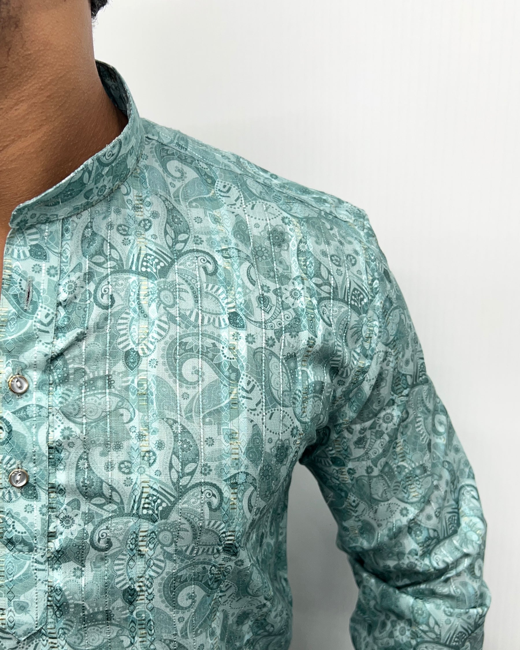 Jari Fabric Printed Premium Short Kurta