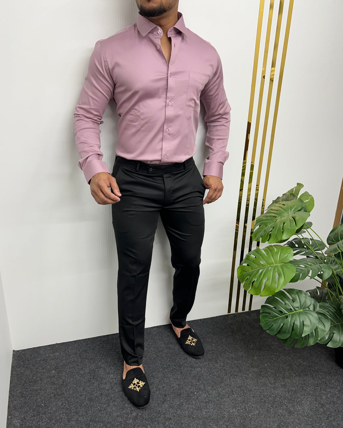 Bubble-Gum Pink Cotton Satin Shirt