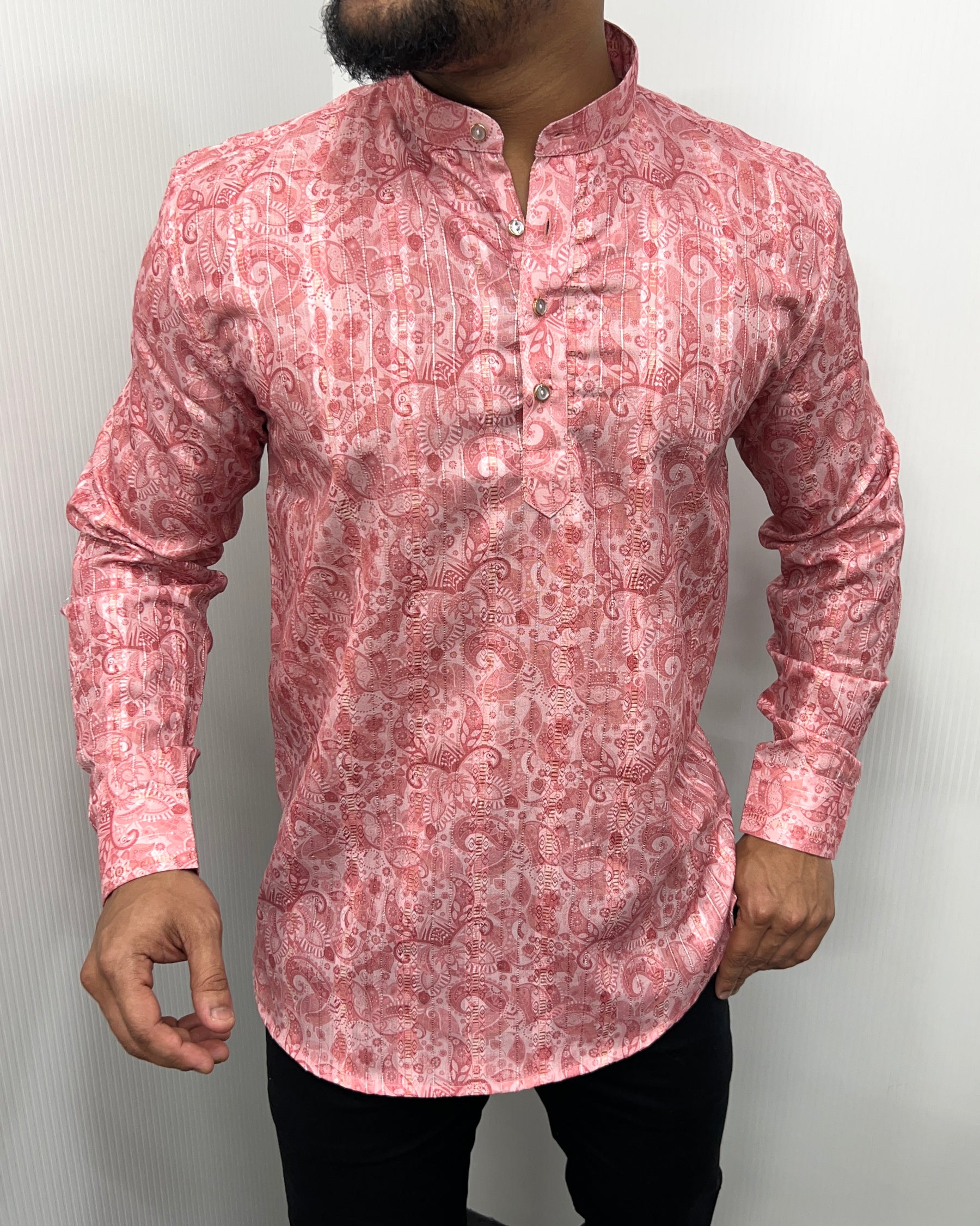 Jari Fabric Printed Premium Short Kurta