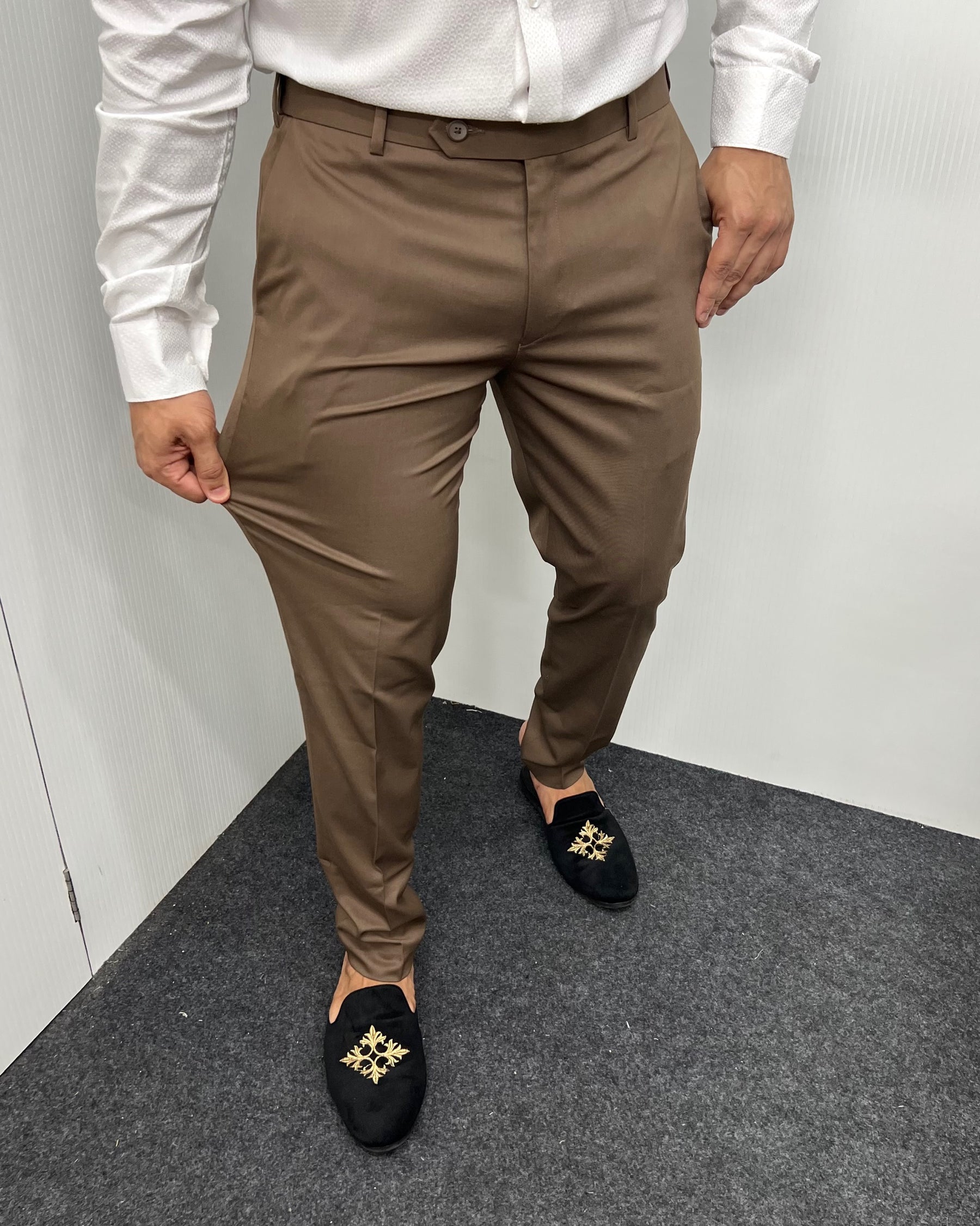 Ash Brown Flexiwaist Business Class Formal Pant